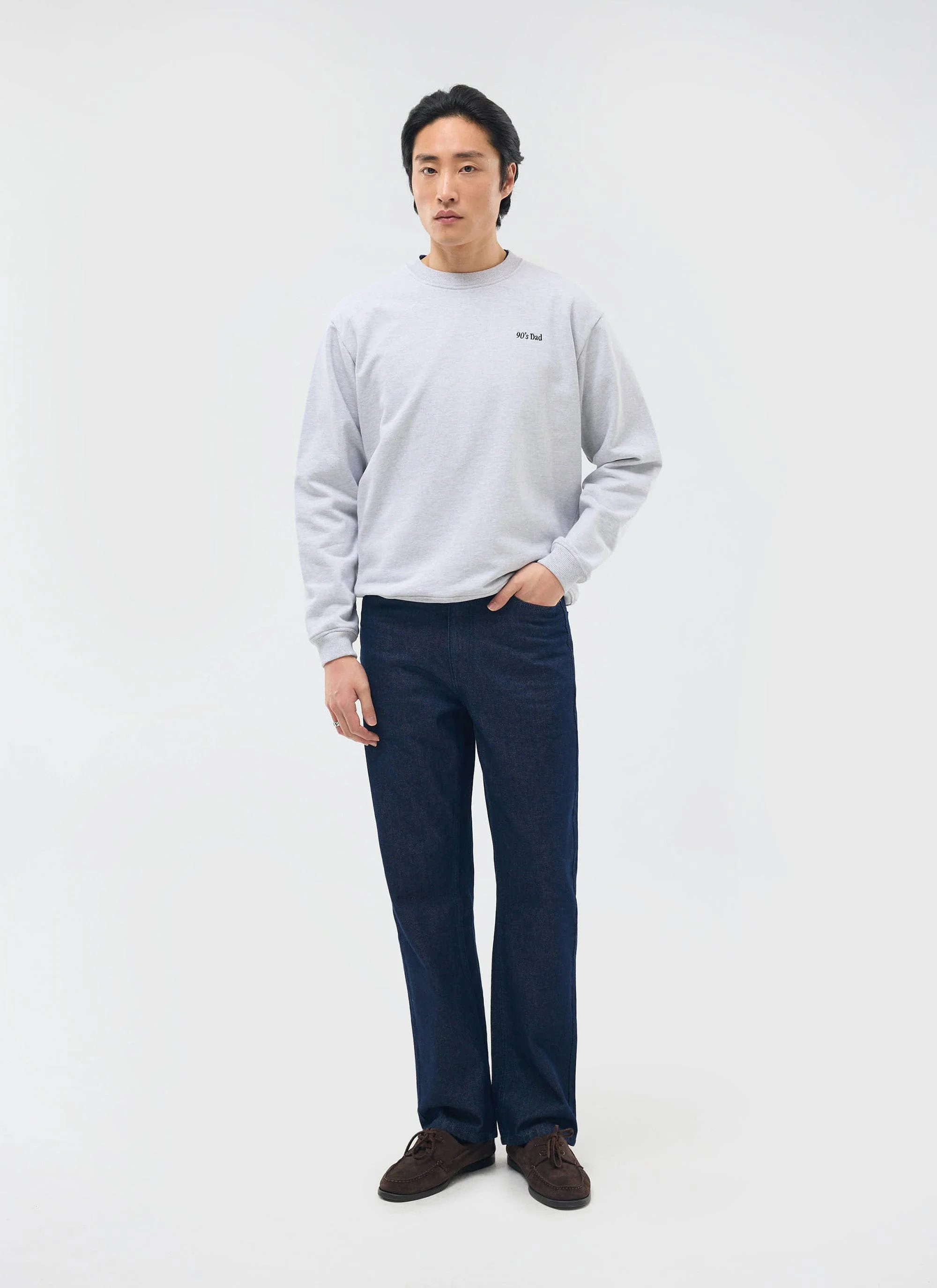 90's Dad Sweatshirt | Cotton | Athletic Grey - Image 3
