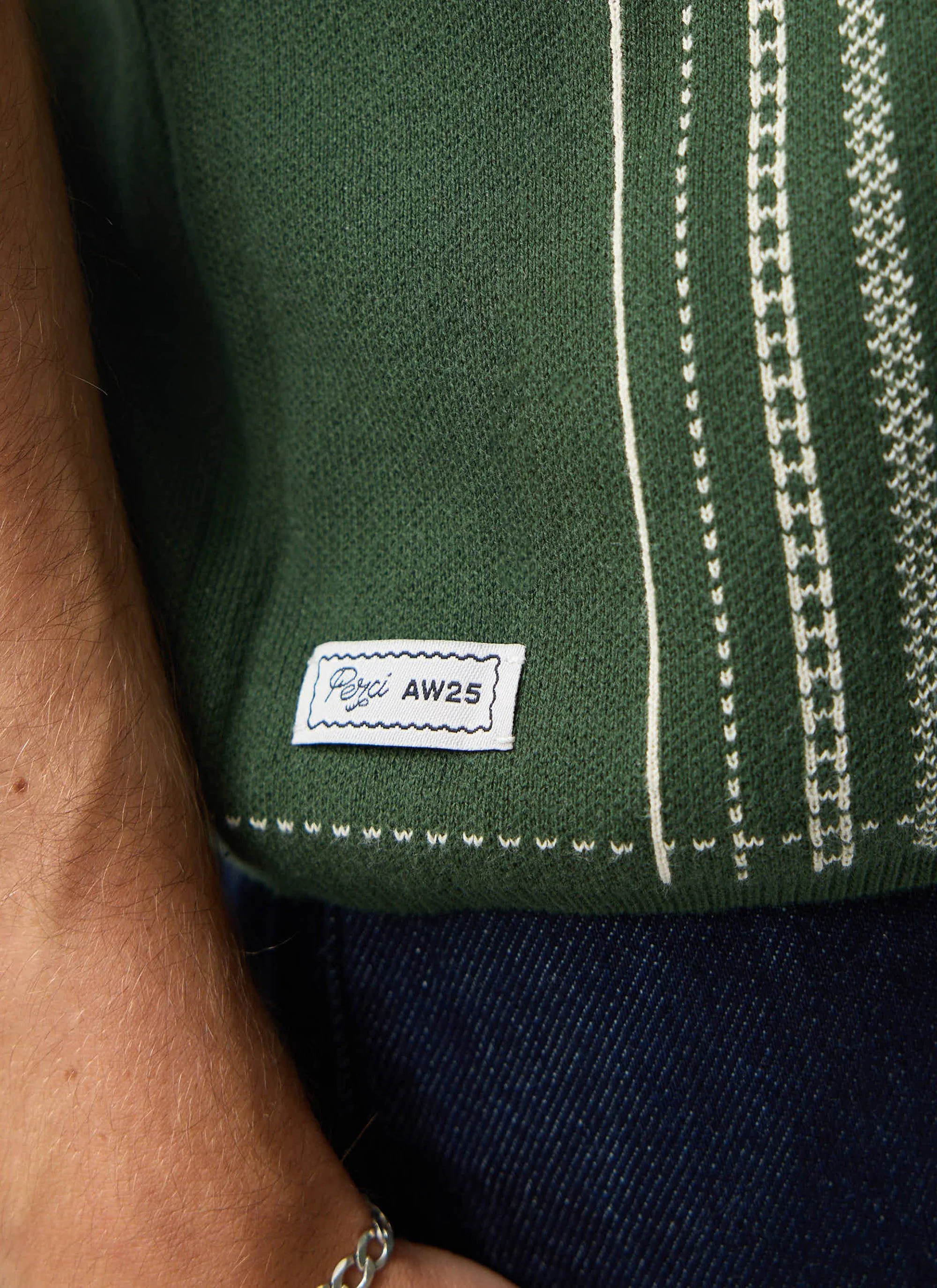 Accolades Knitted Short Sleeve Shirt | Cotton | Forest Green - Image 6
