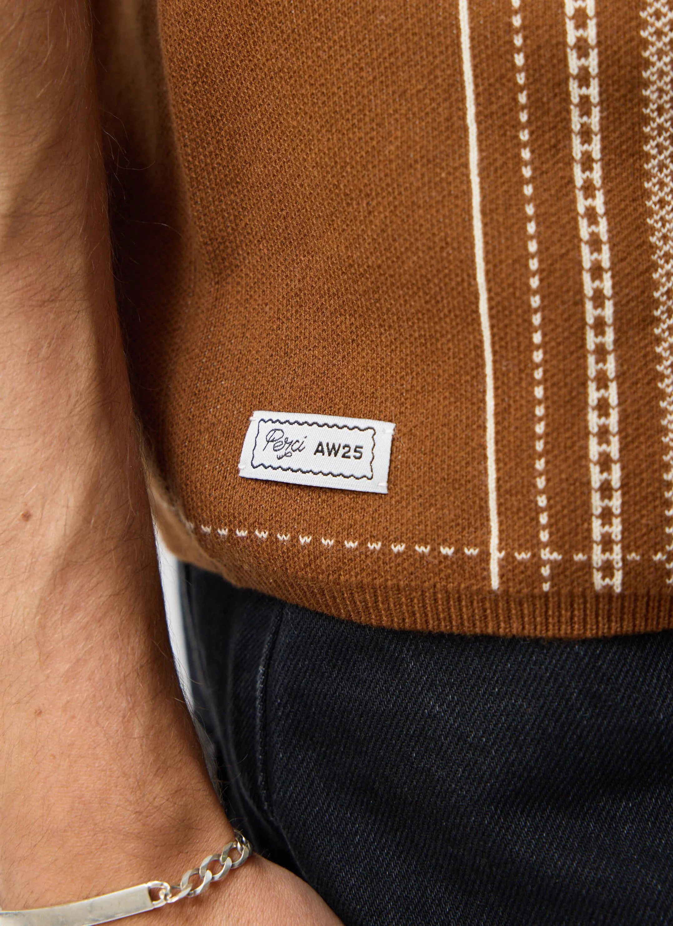Accolades Knitted Short Sleeve Shirt | Cotton | Tobacco Brown - Image 6