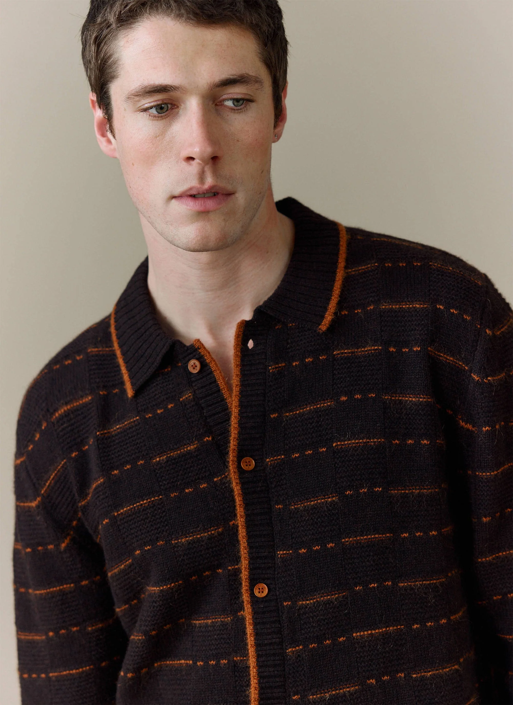 Addison Knitted Shirt | Wool | Brown - Image 4