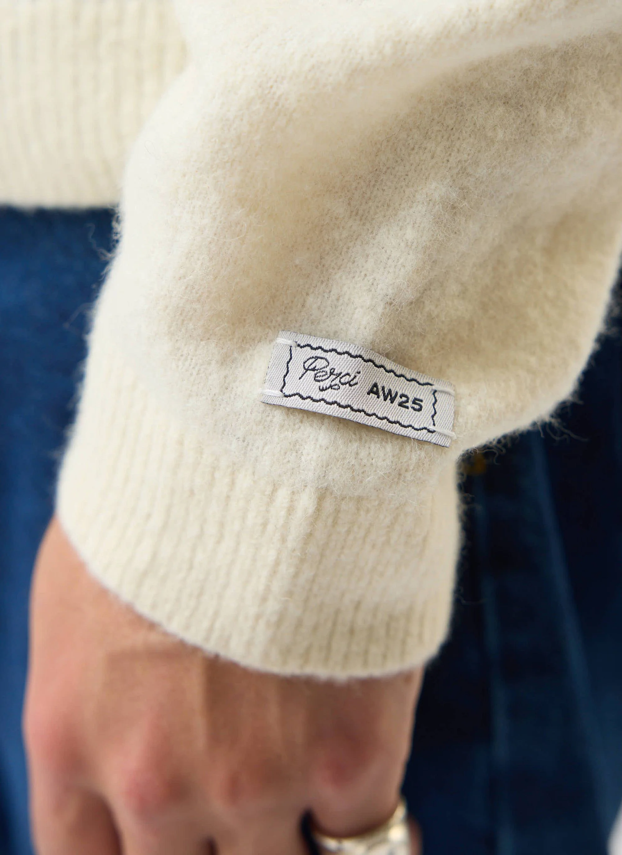 Archive Wool Knitted Collared Cardigan | Cream - Image 5