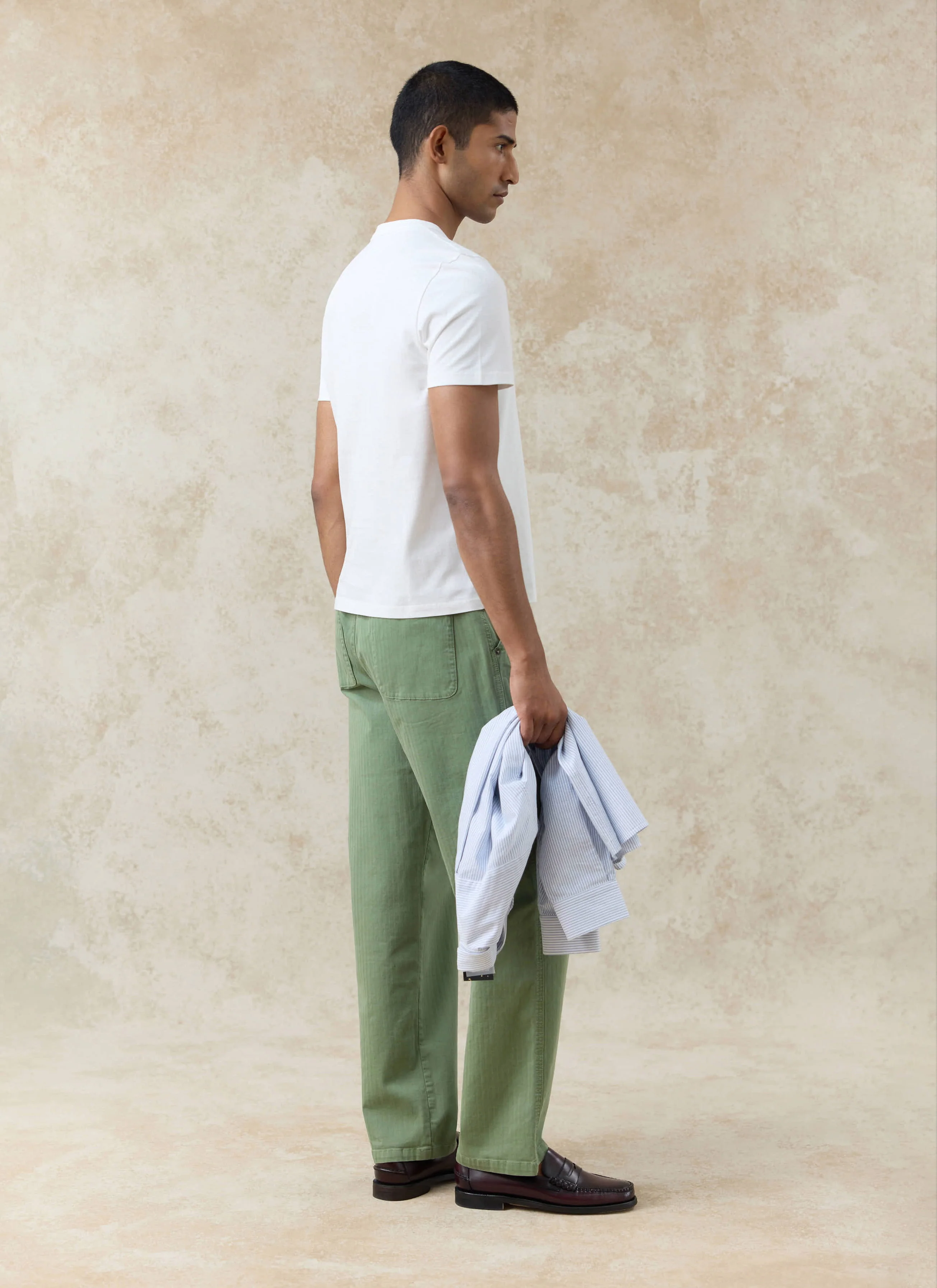Austin Slub Slim Fit T Shirt | Organic Cotton | Off White - Image 3