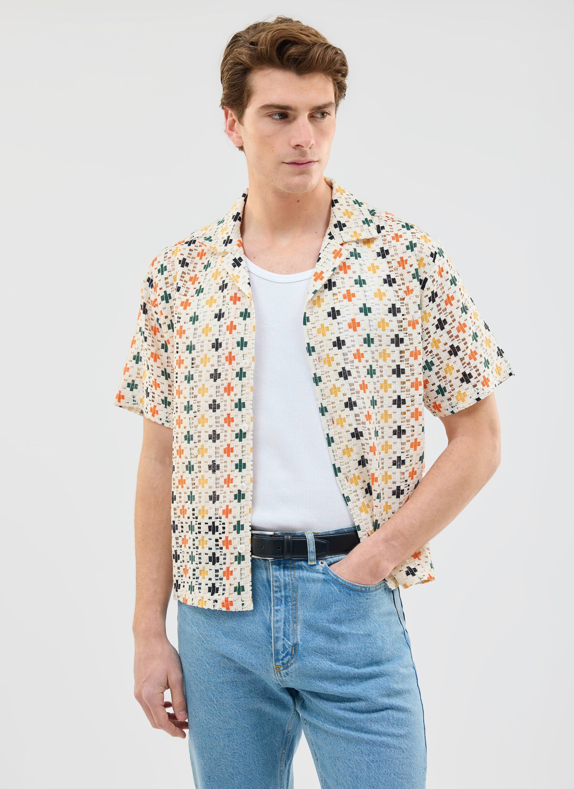 Bailing Crochet Cuban Shirt | Multi - Image 4