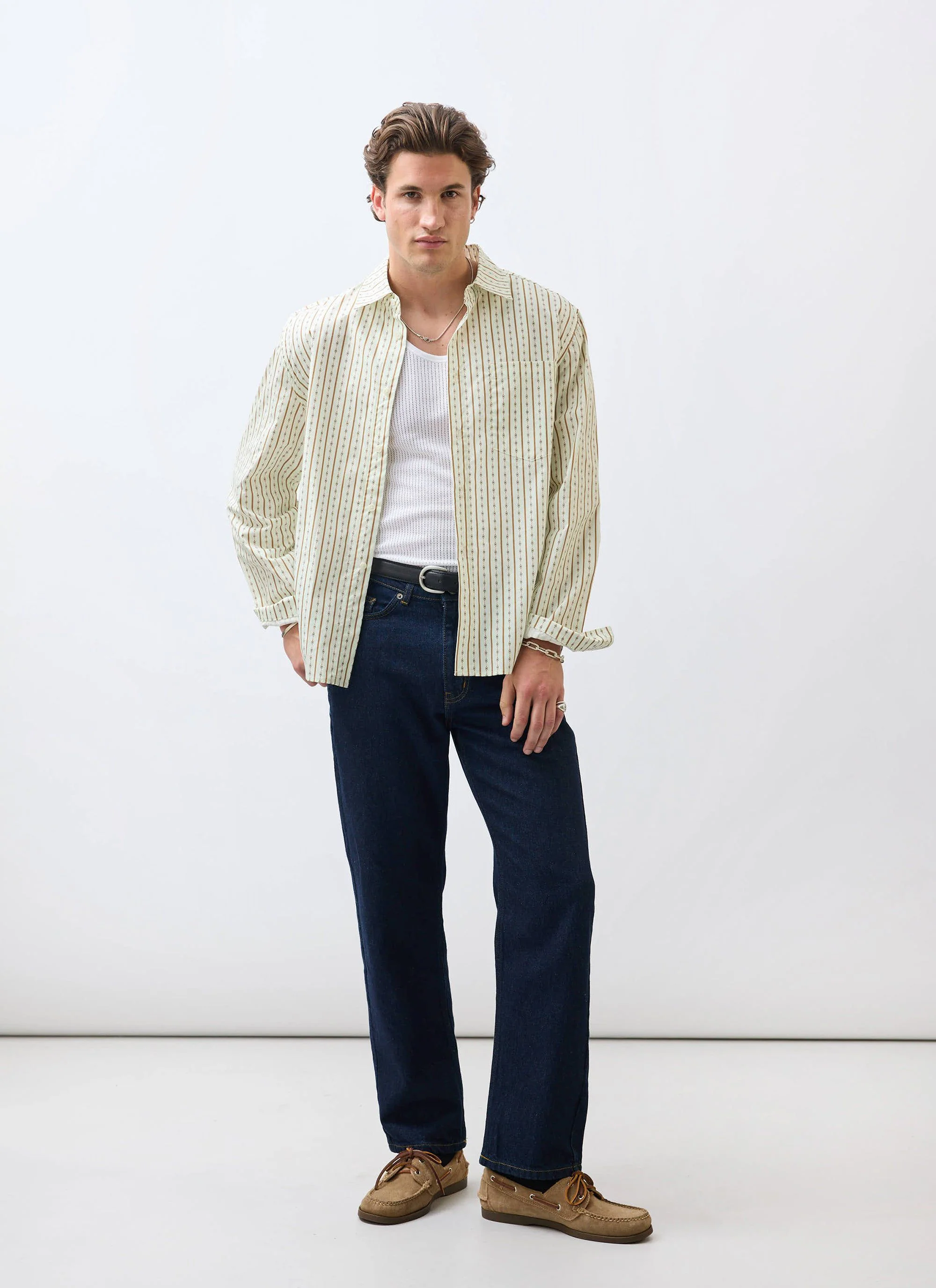 Binding Oversized Pearce Shirt | Cotton | Cream - Image 2