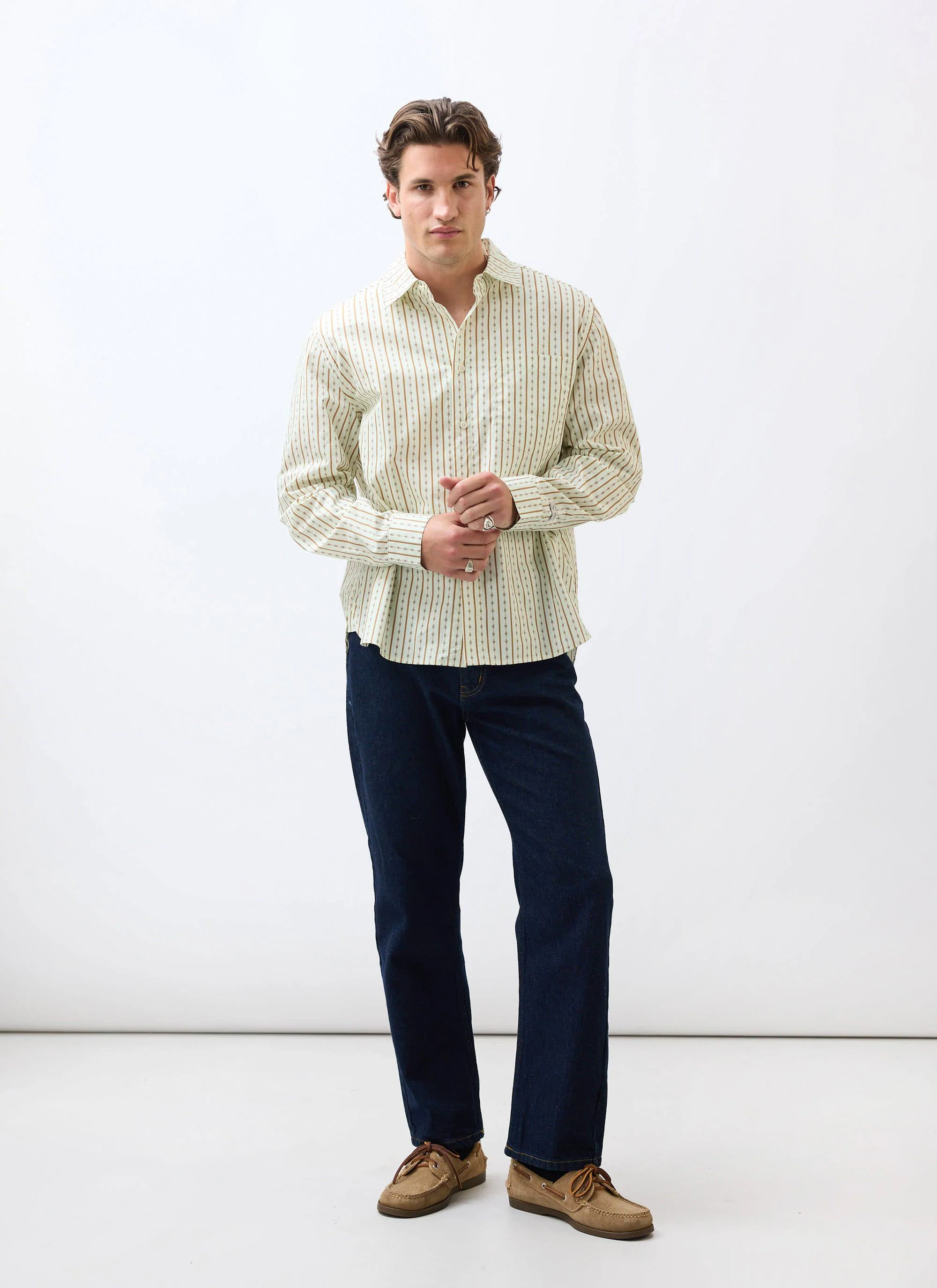Binding Oversized Pearce Shirt | Cotton | Cream - Image 3