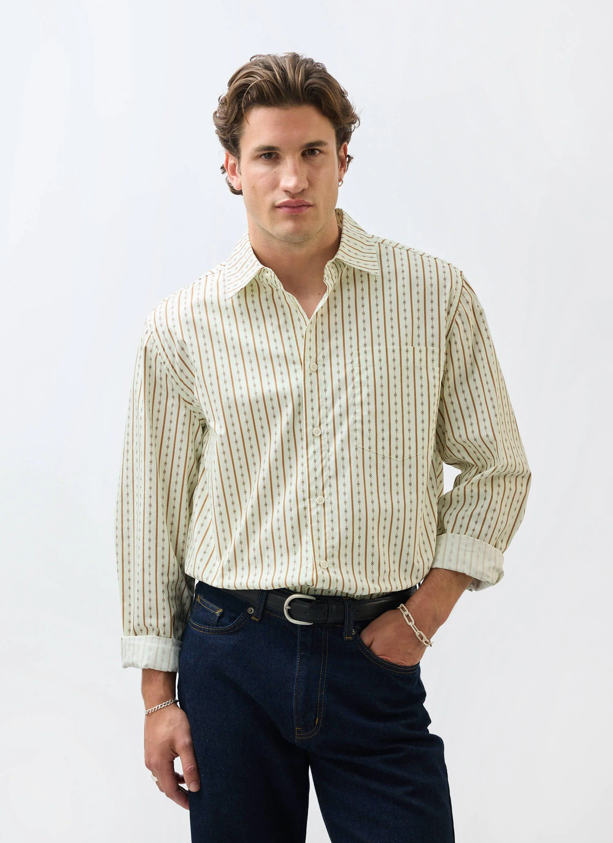 Binding Oversized Pearce Shirt | Cotton | Cream - Image 4