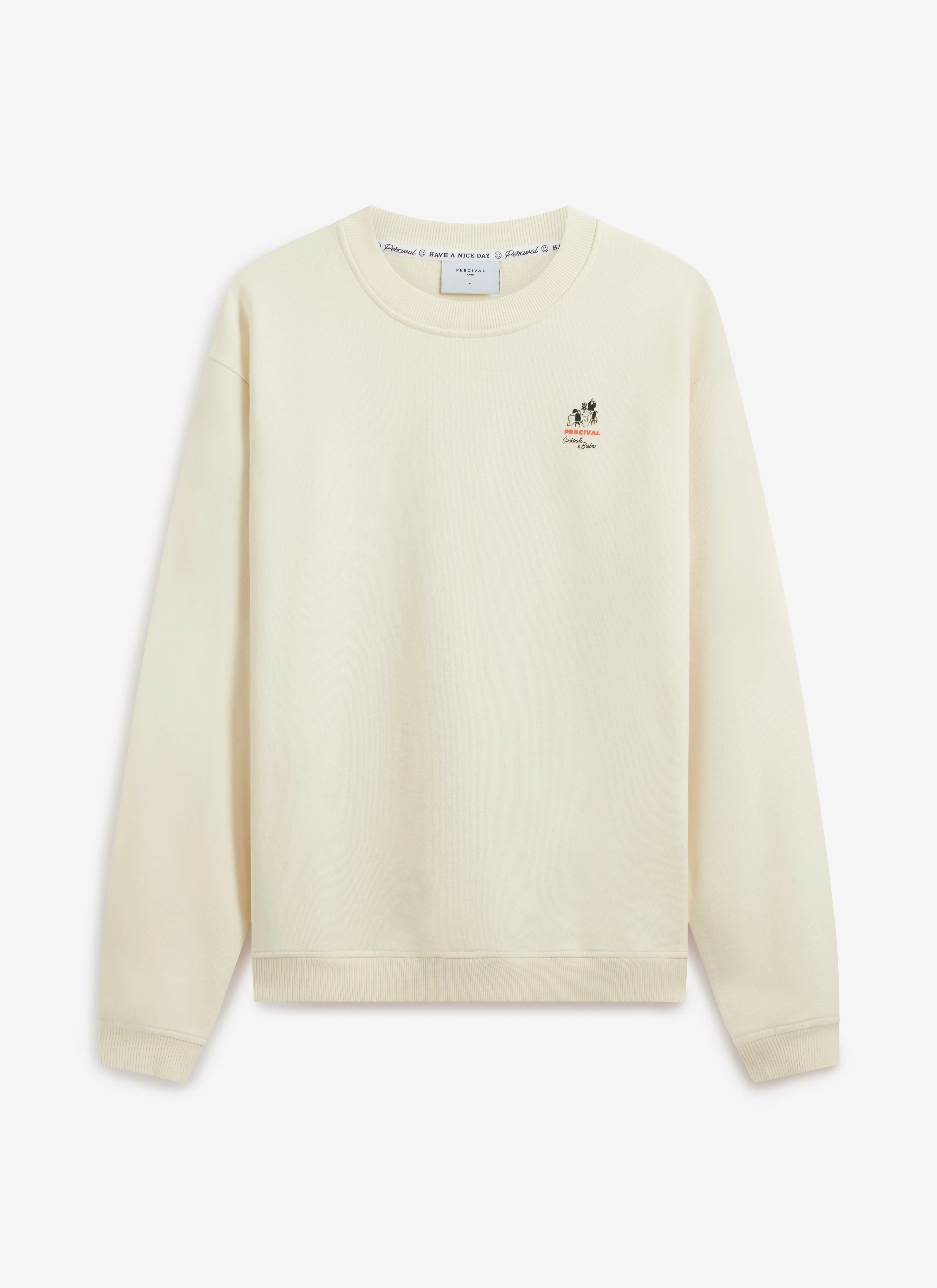 Bistro Printed Sweatshirt | Cotton | Cream - Image 7