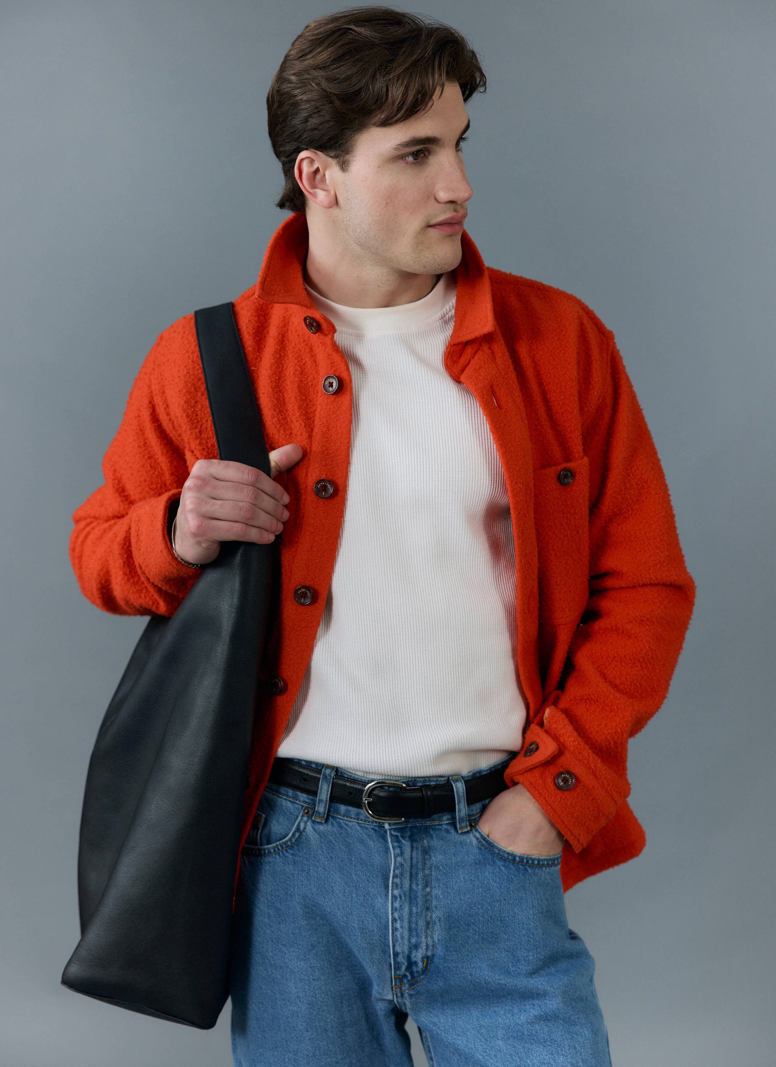 Blanket Overshirt | Casentino Wool | Orange - Image 6