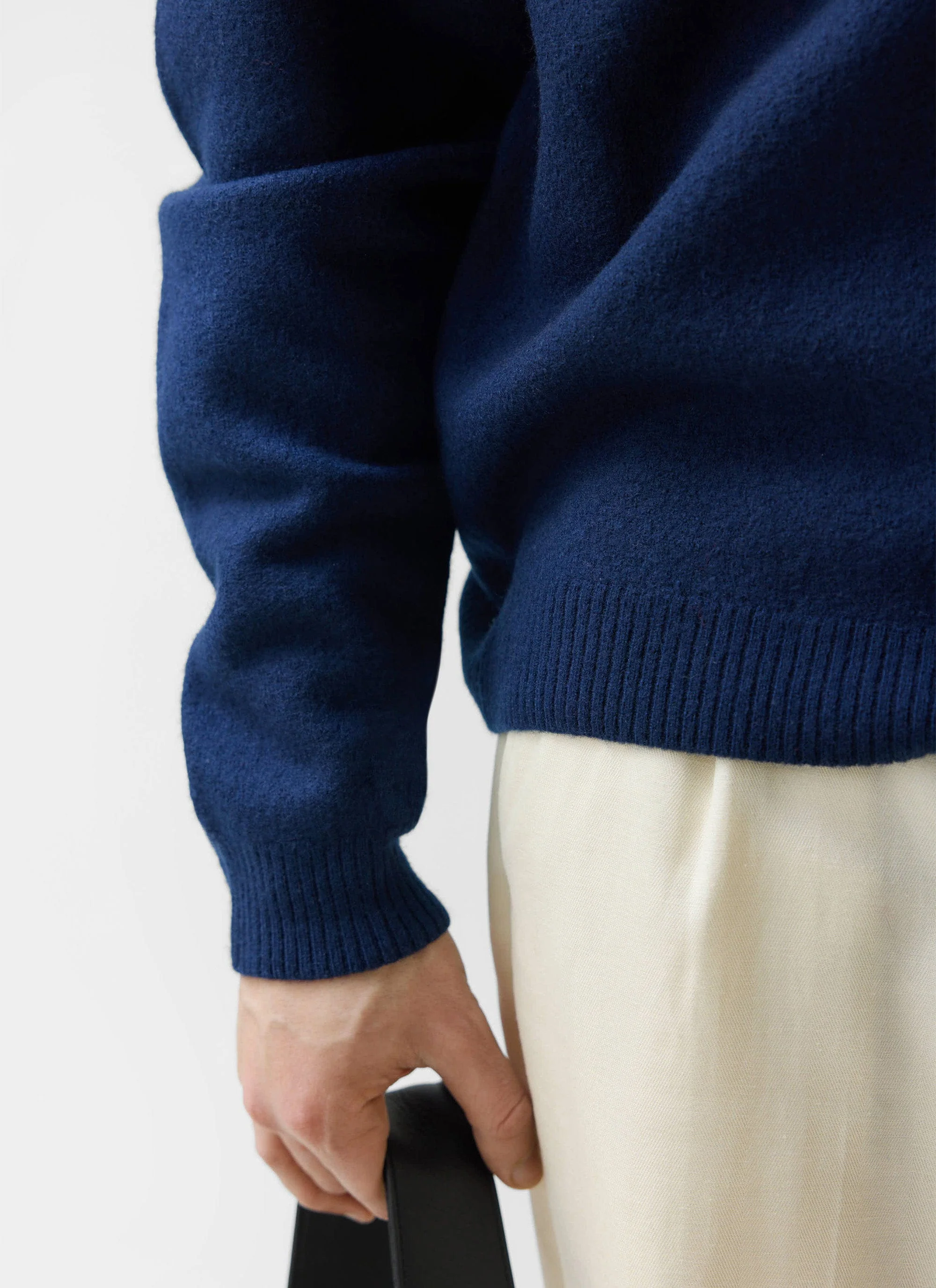 Felted Relaxed Jumper | Wool | Navy - Image 4