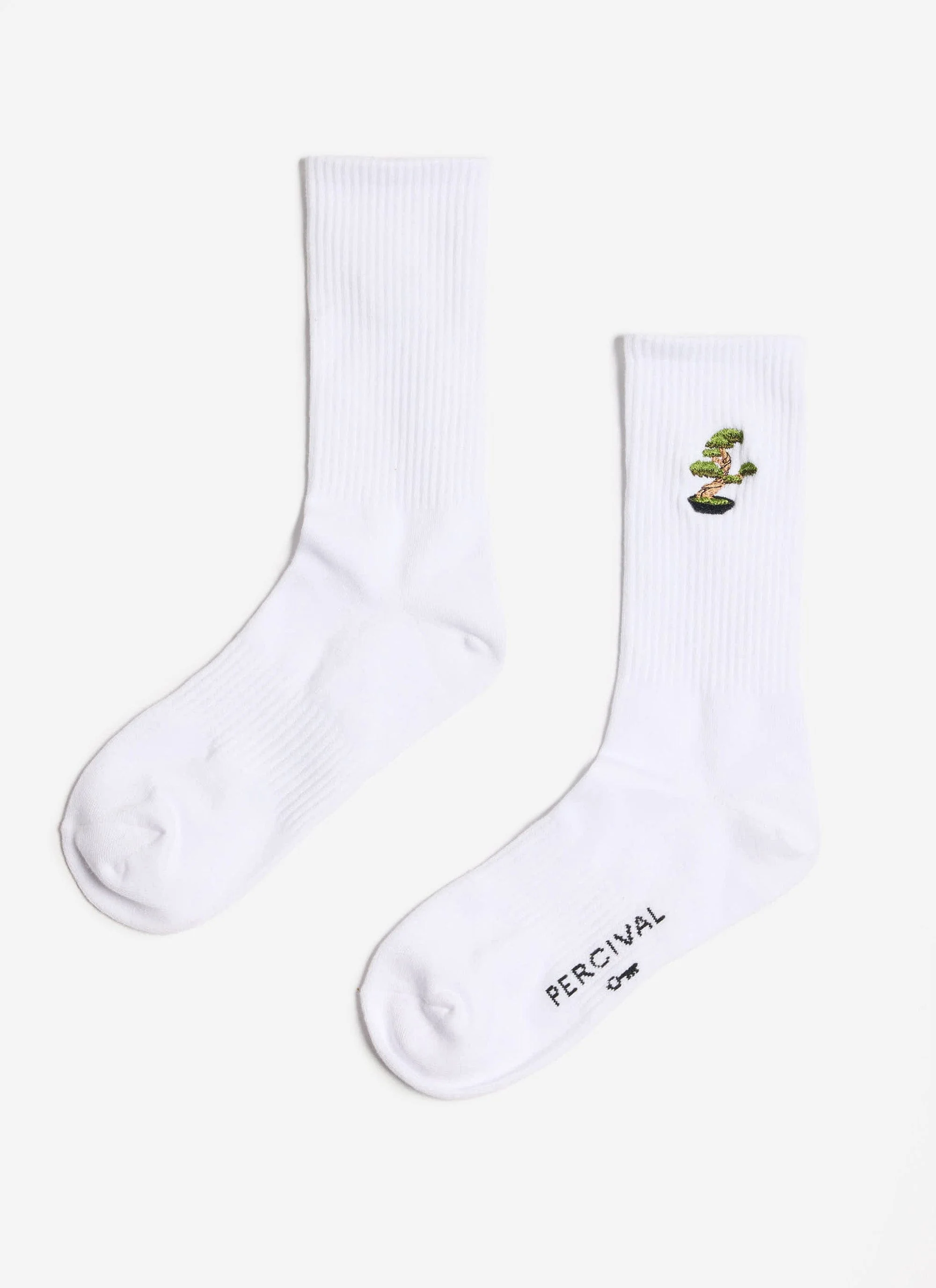 Bonsai Embroidered Socks | White