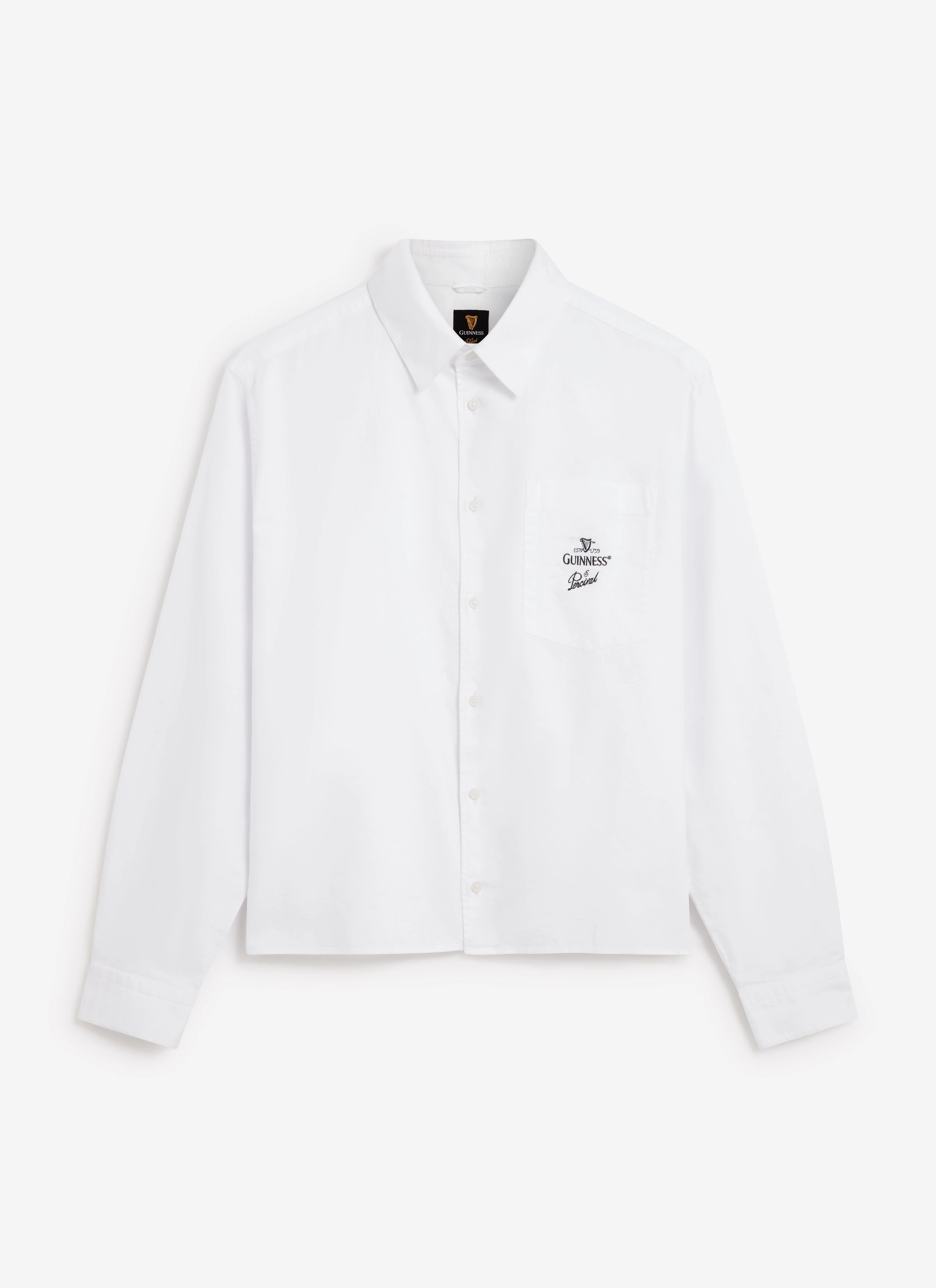 Button Down Boxy Shirt | Percival x Guinness | White - Image 9