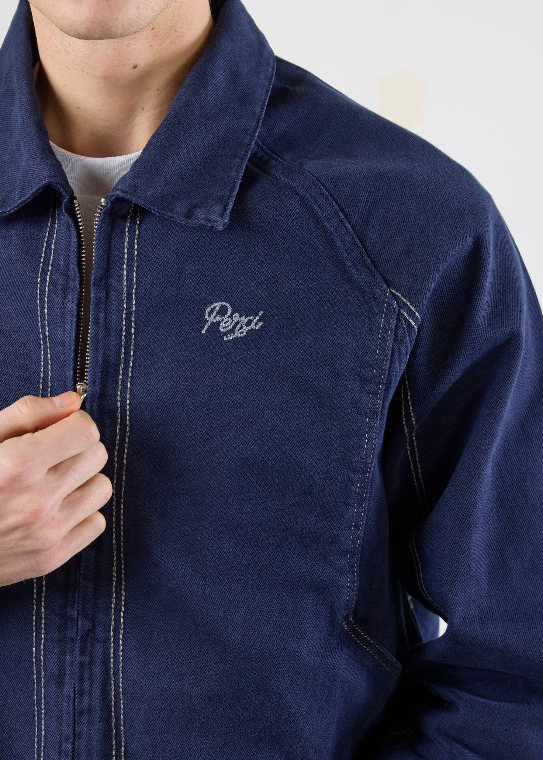 Calabria Harrington Jacket | Cotton | Navy - Image 7