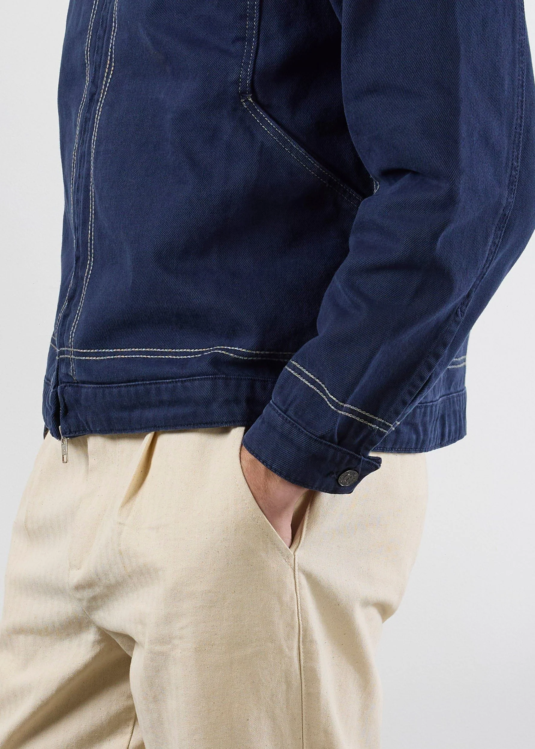 Calabria Harrington Jacket | Cotton | Navy - Image 8