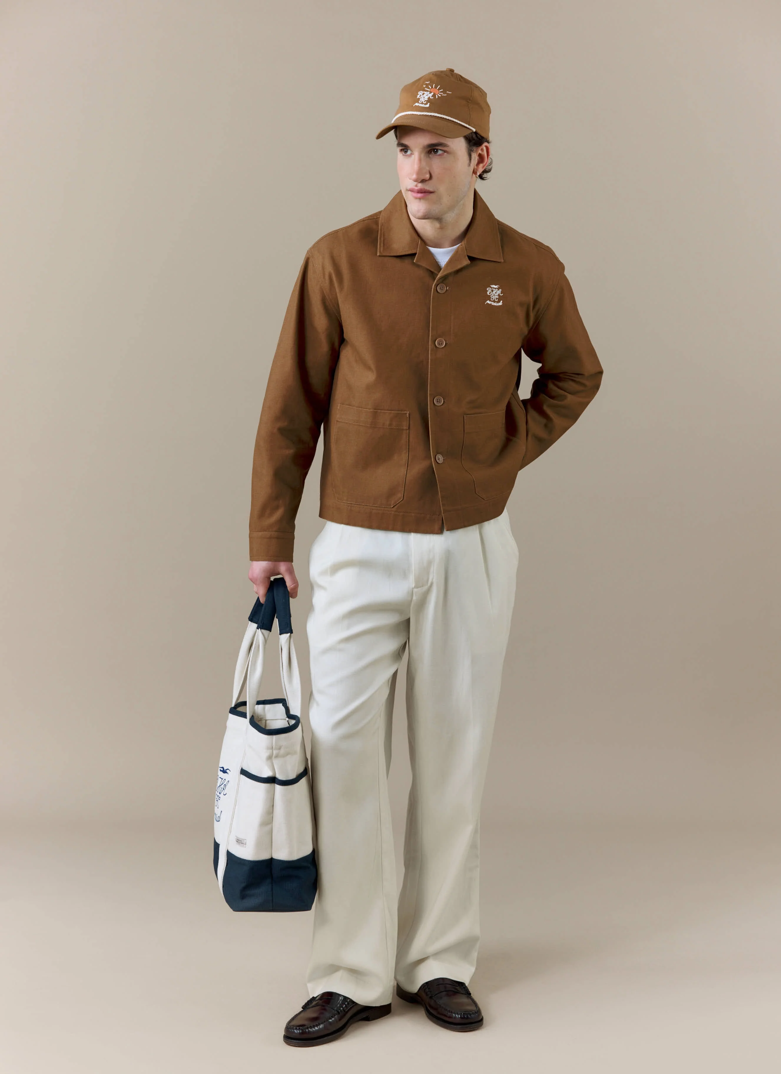 Cotton Canvas Workshirt | Brighton & Hove Albion F.C. x Percival | Brown - Image 5