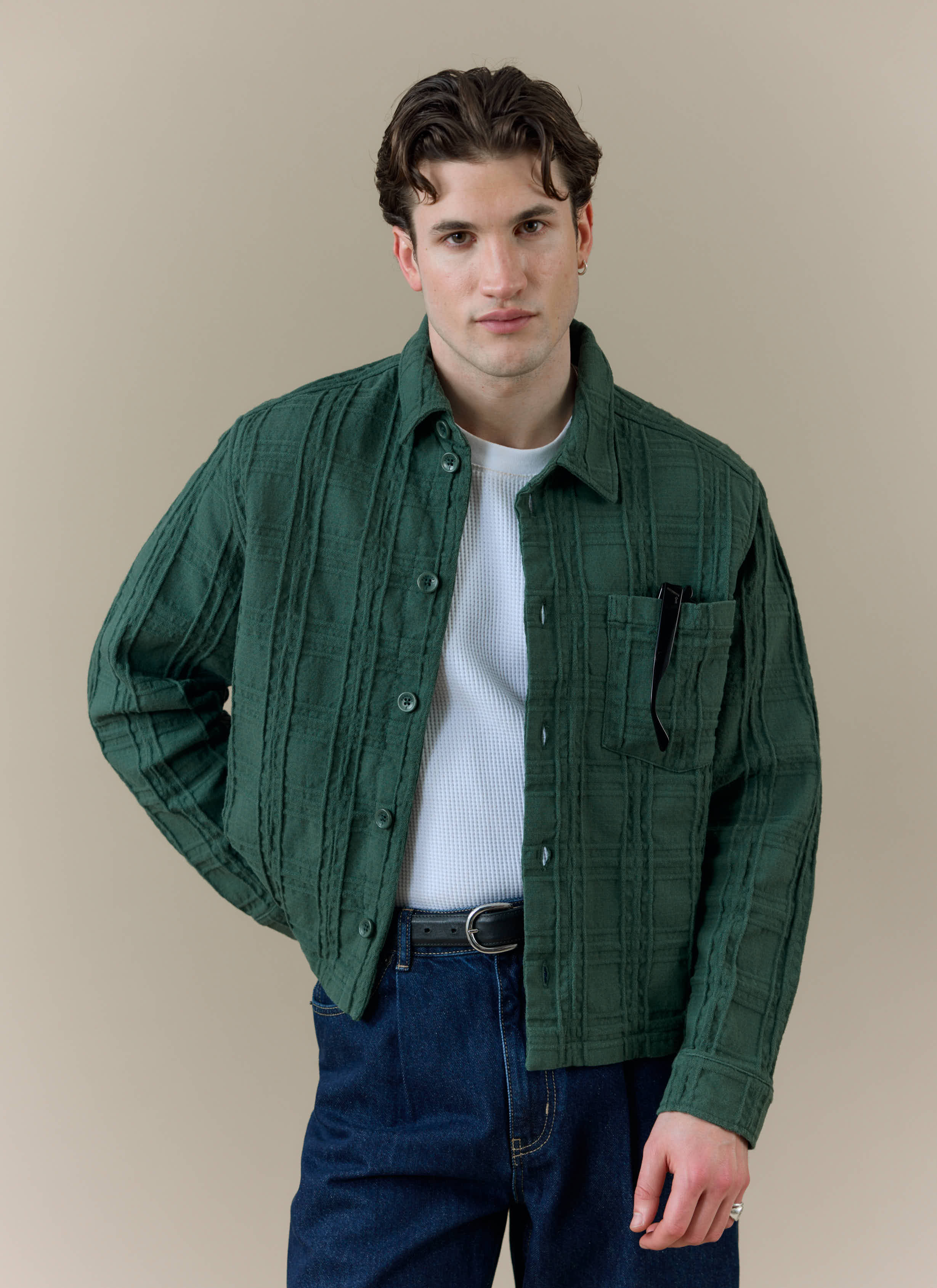 Canyon Heavyweight Overshirt | Cotton | Forest - Image 5