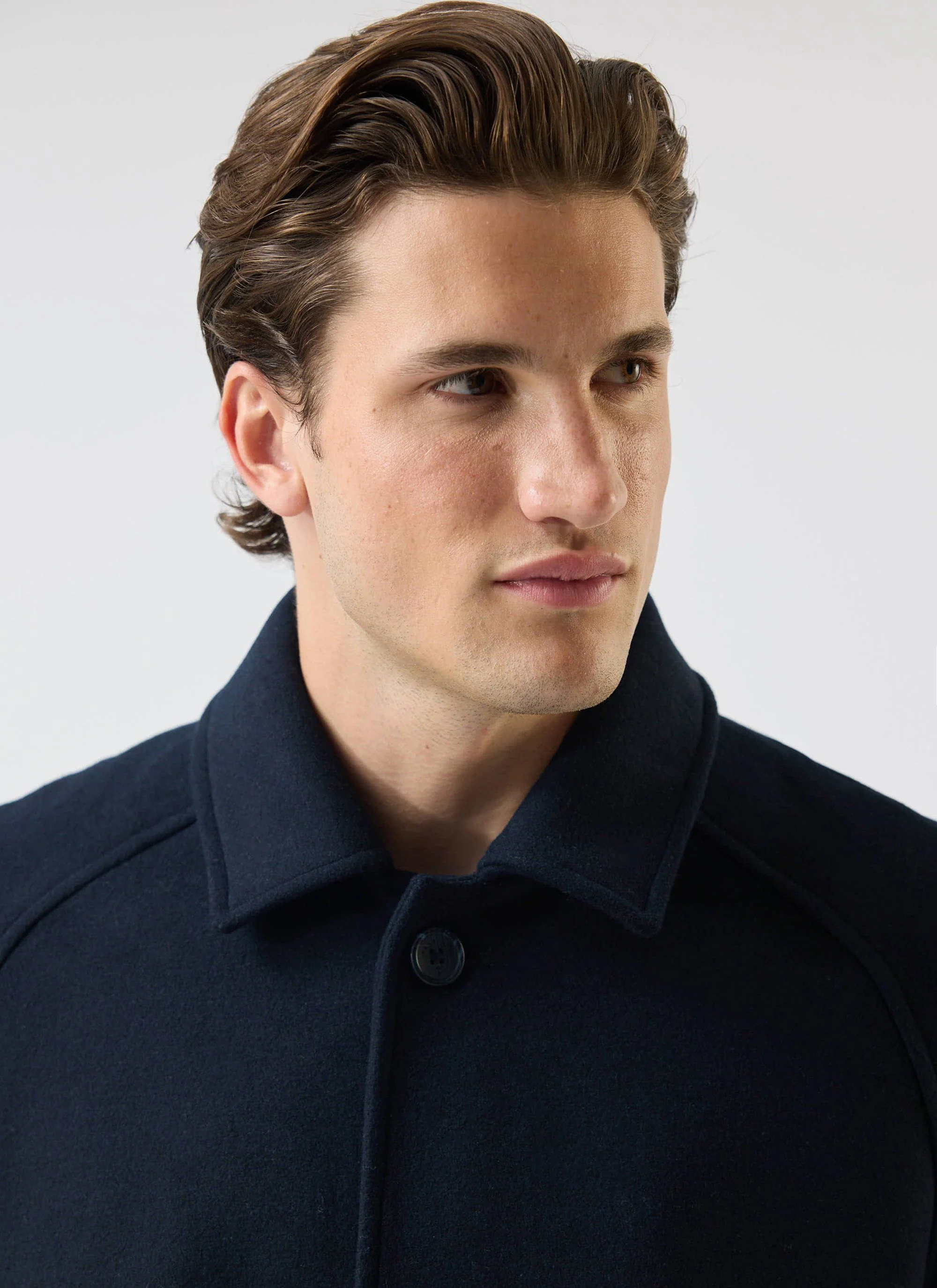 Men's Wool Car Coat | Navy - Image 6