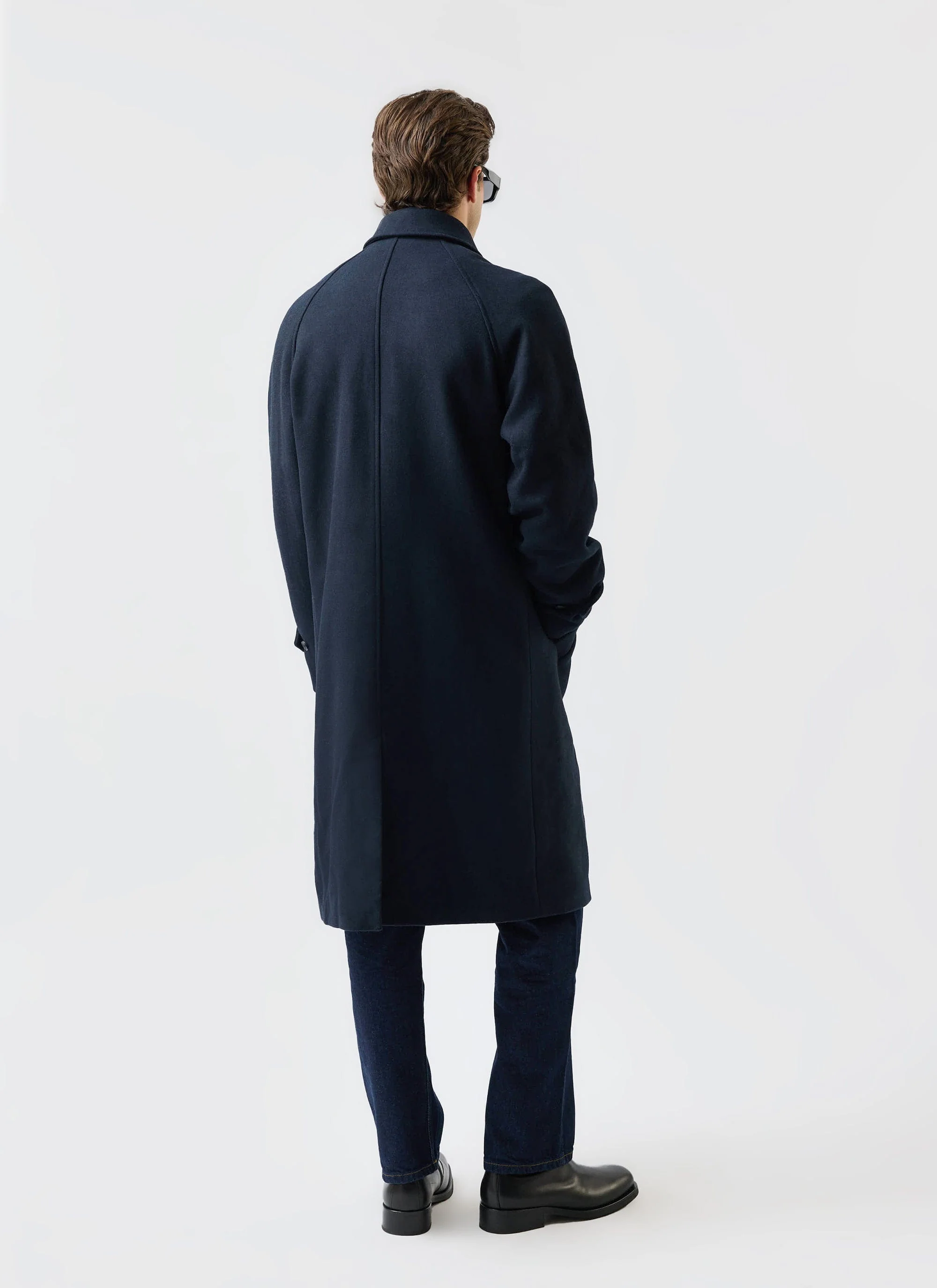 Men's Wool Car Coat | Navy - Image 8