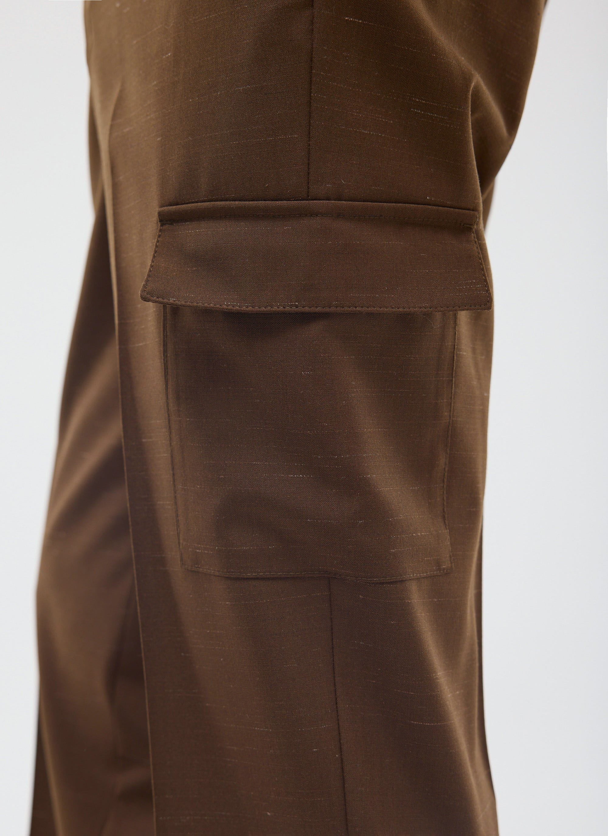 Trentino Tailored Patch Pocket Trouser | Brown - Image 3