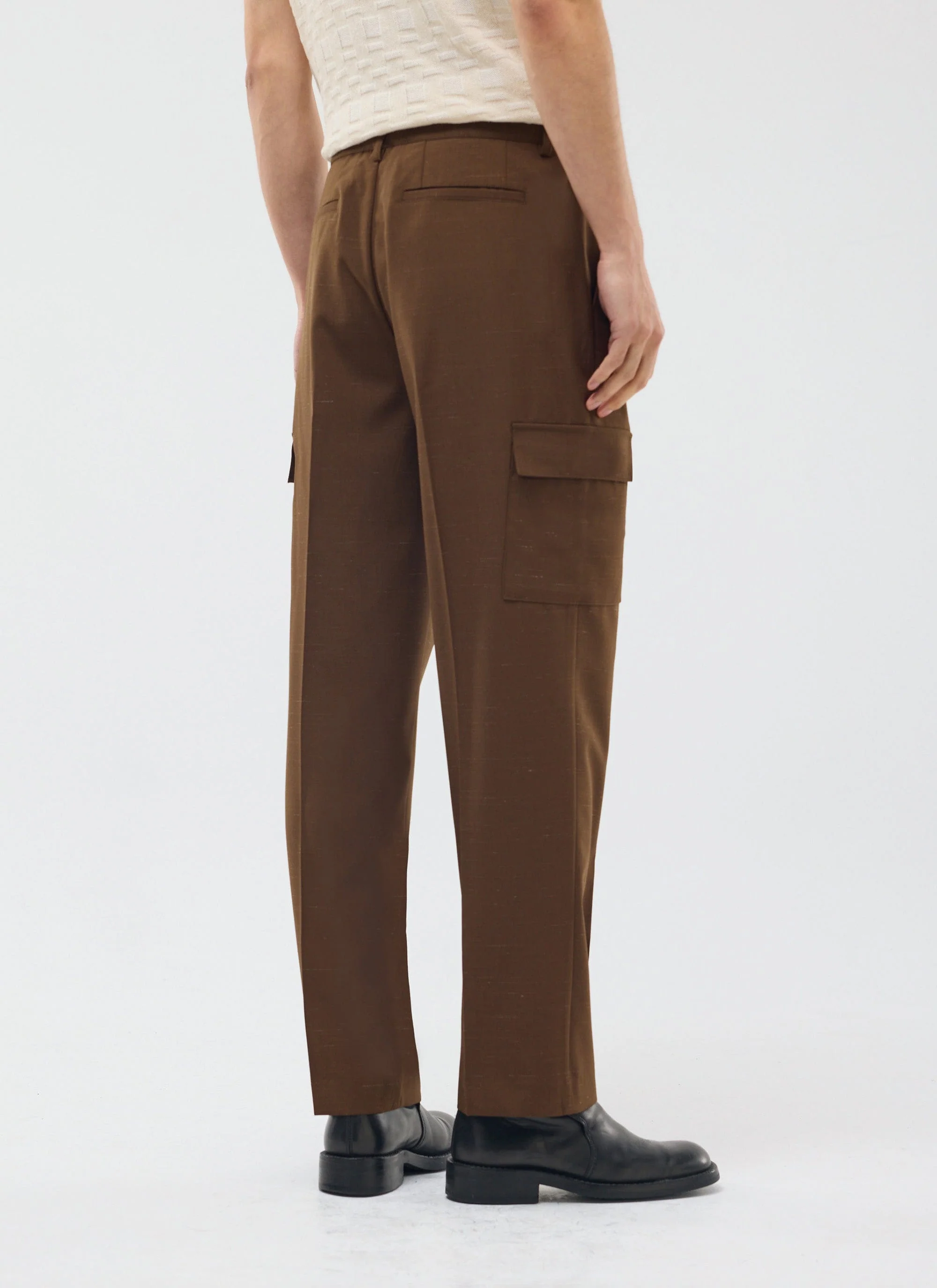 Trentino Tailored Patch Pocket Trouser | Brown - Image 5