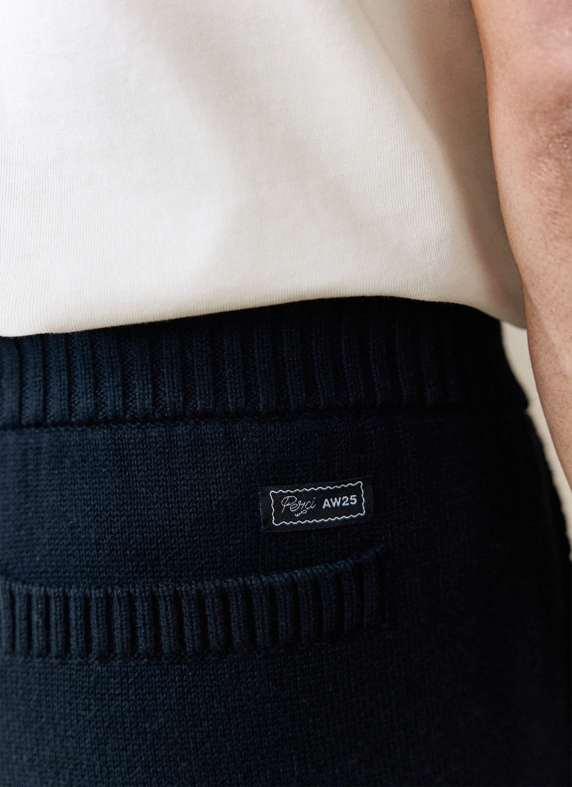Chronicle Knitted Straight Leg Trackpants | Cotton | Black - Image 4