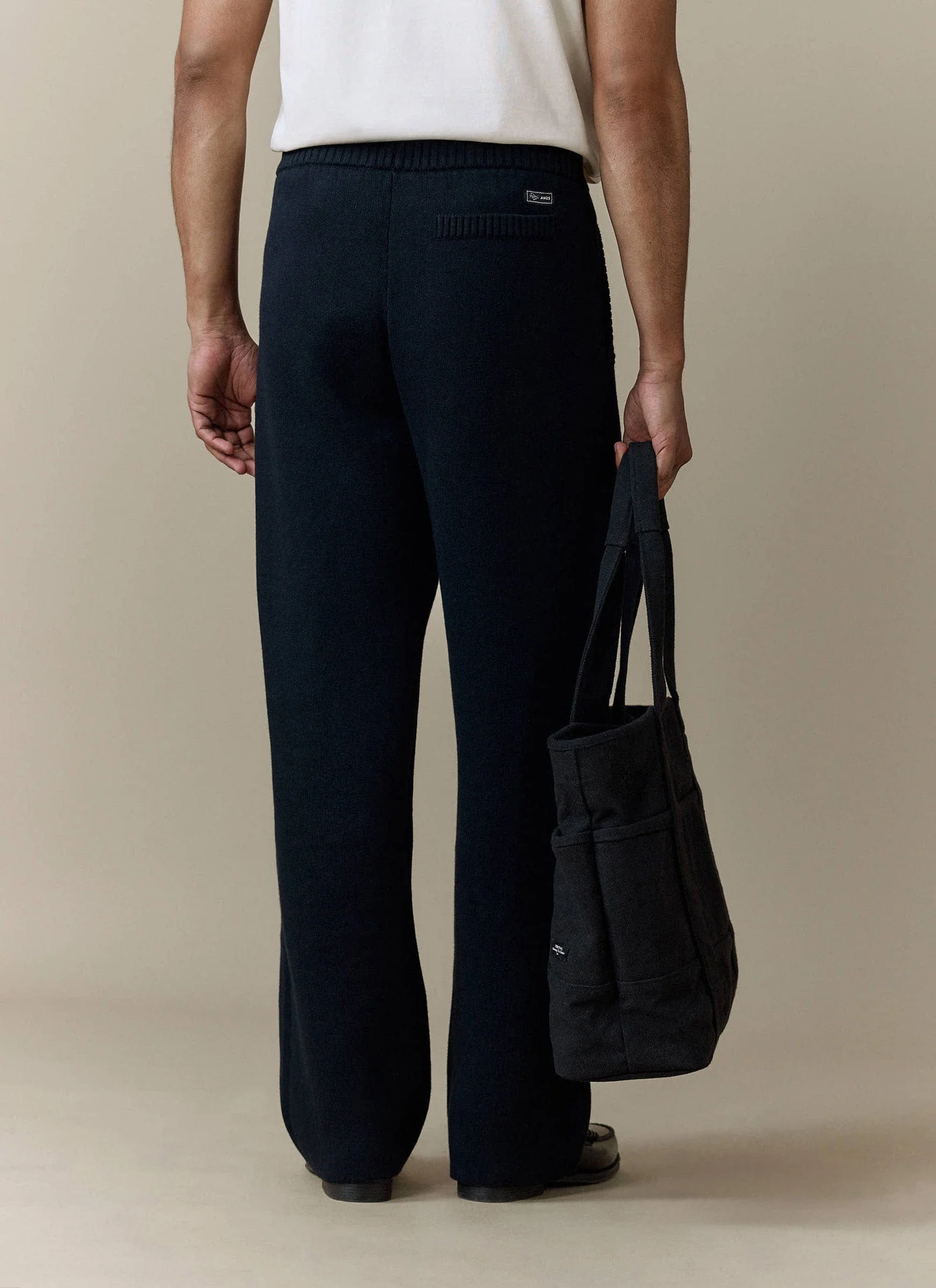 Chronicle Knitted Straight Leg Trackpants | Cotton | Black - Image 5