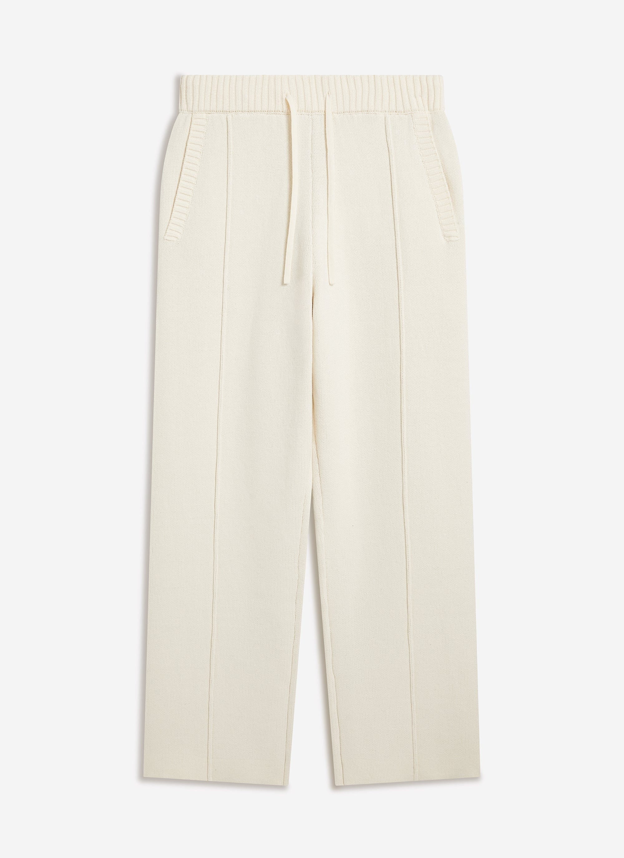 Chronicle Knitted Straight Leg Trackpants | Cotton | Cream - Image 8