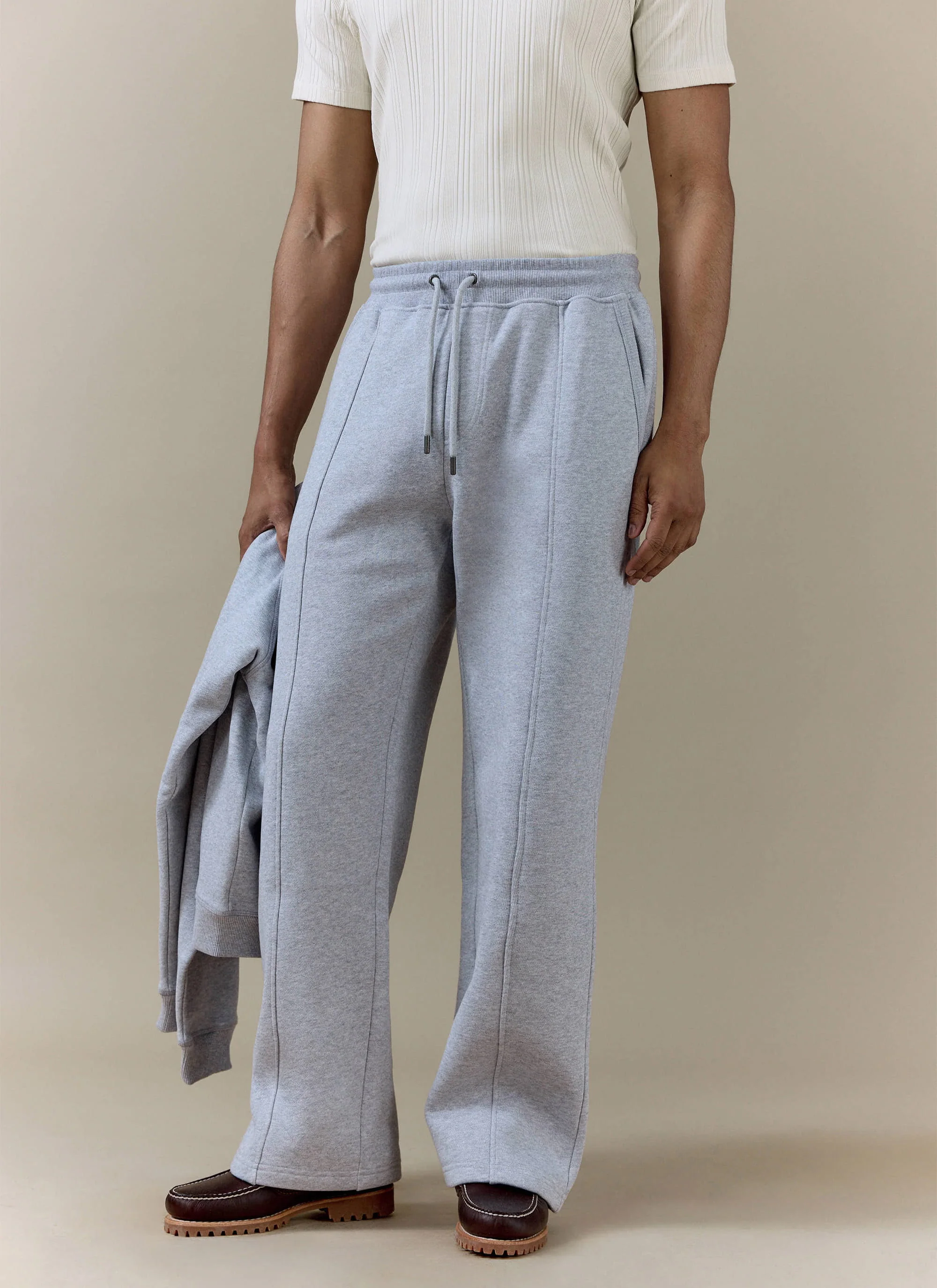 Chronicle Straight Leg Trackpants | Cotton Jersey | Grey - Image 4
