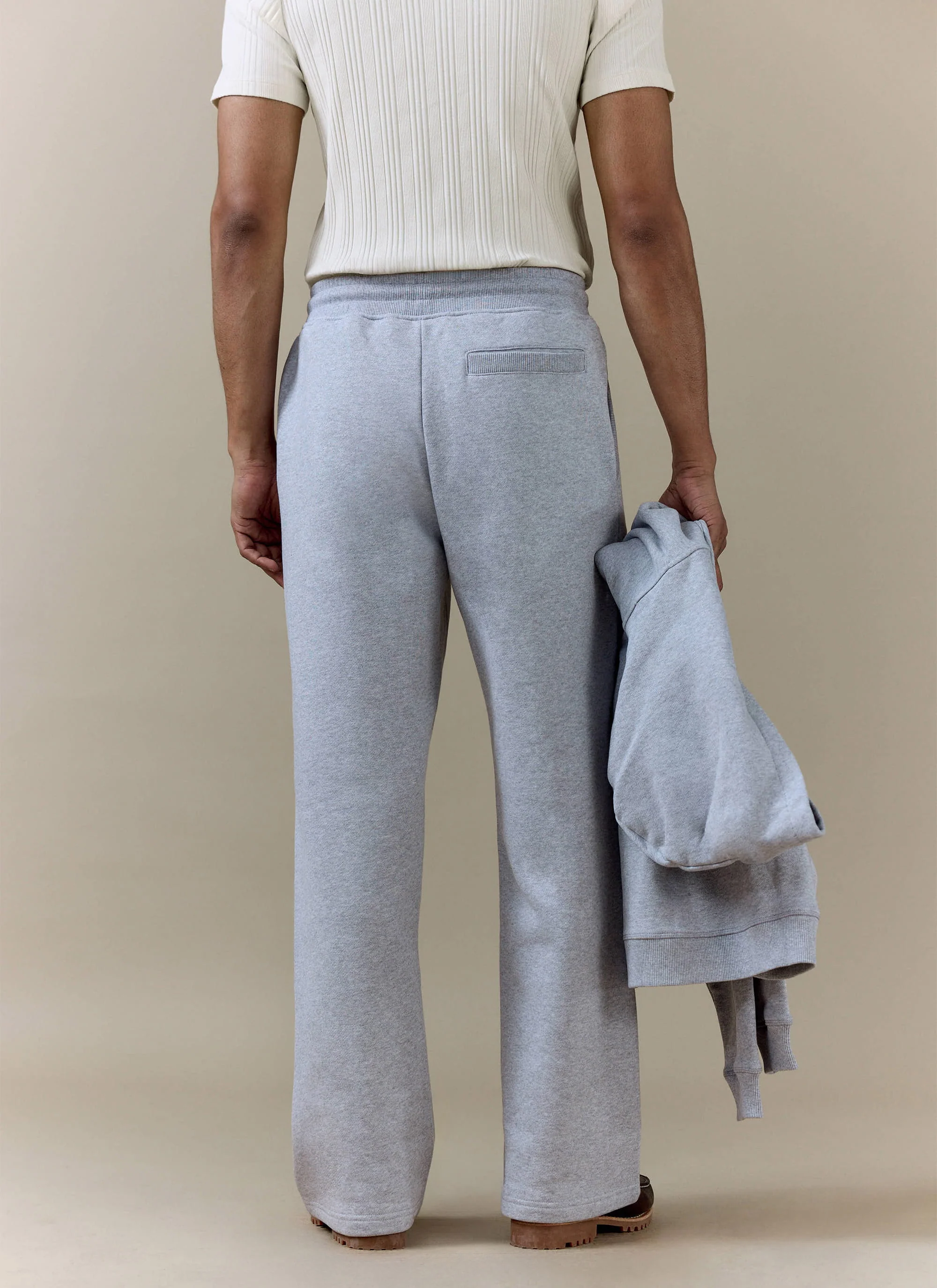 Chronicle Straight Leg Trackpants | Cotton Jersey | Grey - Image 5