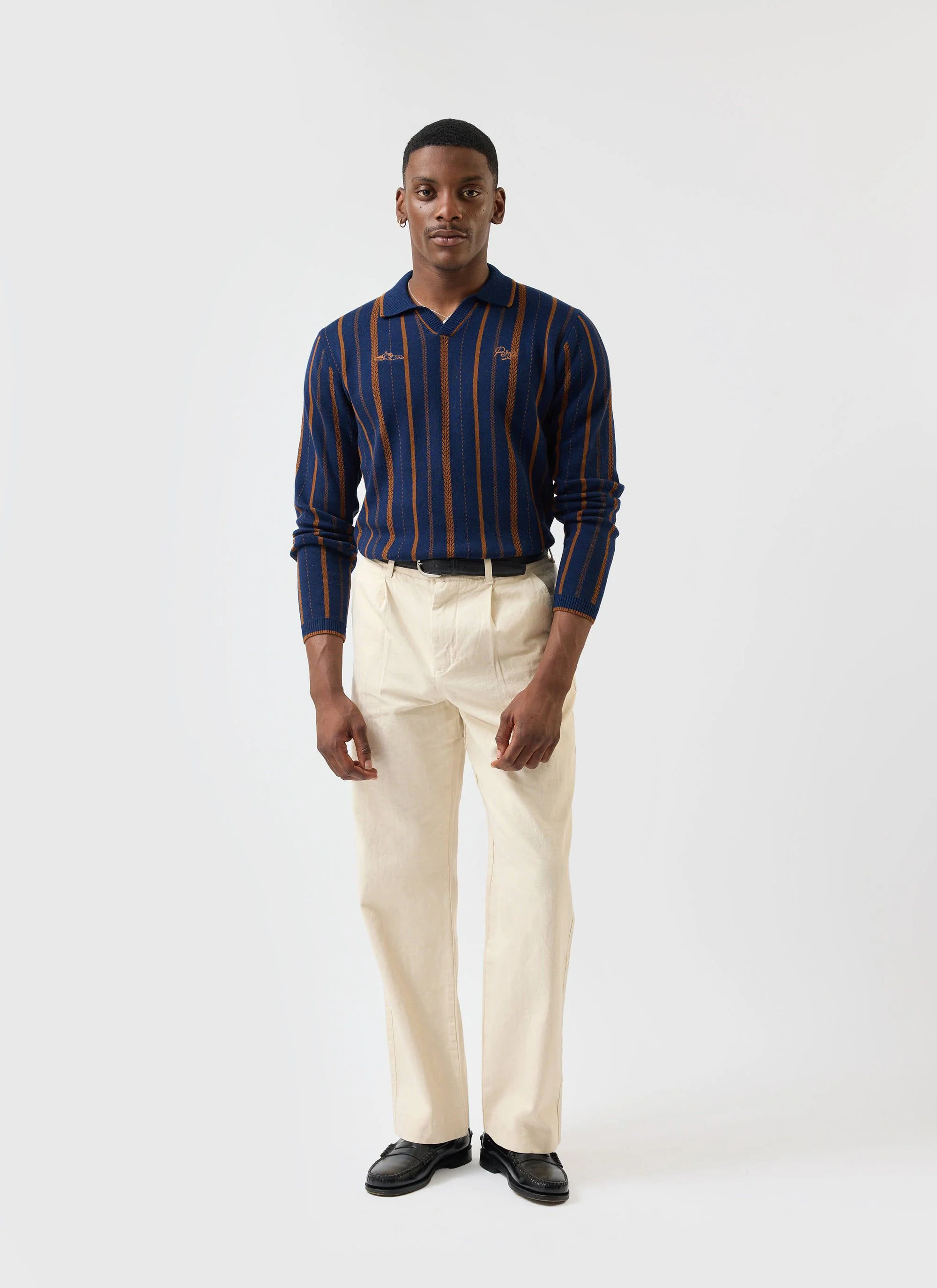 Citation Knitted Football Shirt | Cotton | Navy - Image 3