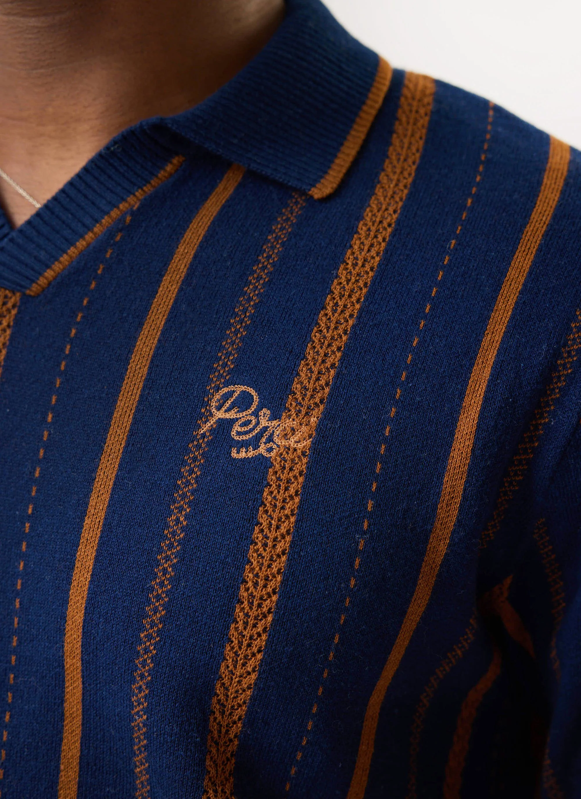 Citation Knitted Football Shirt | Cotton | Navy - Image 5