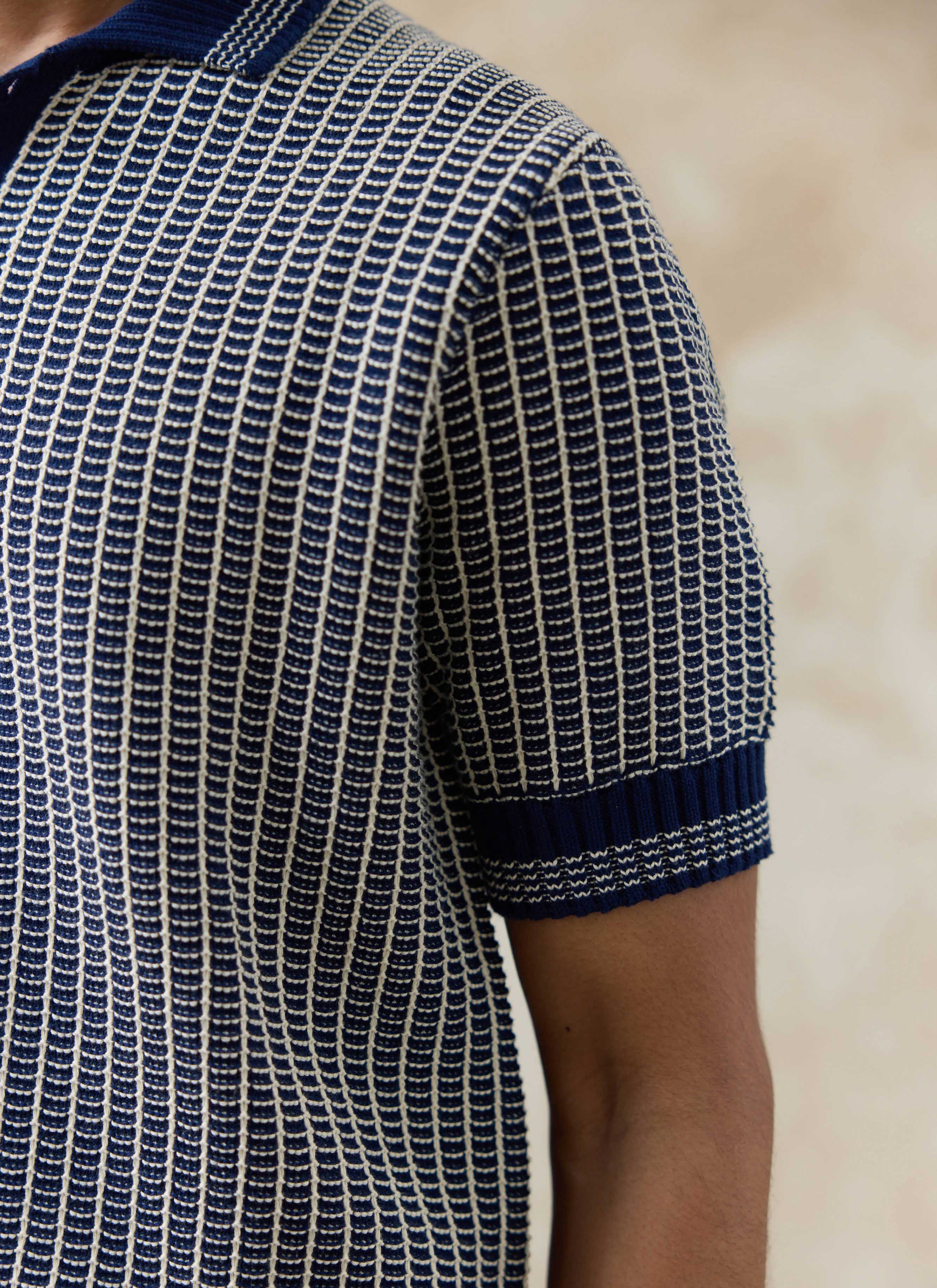 Claude Knitted Polo | Cotton | Navy - Image 6