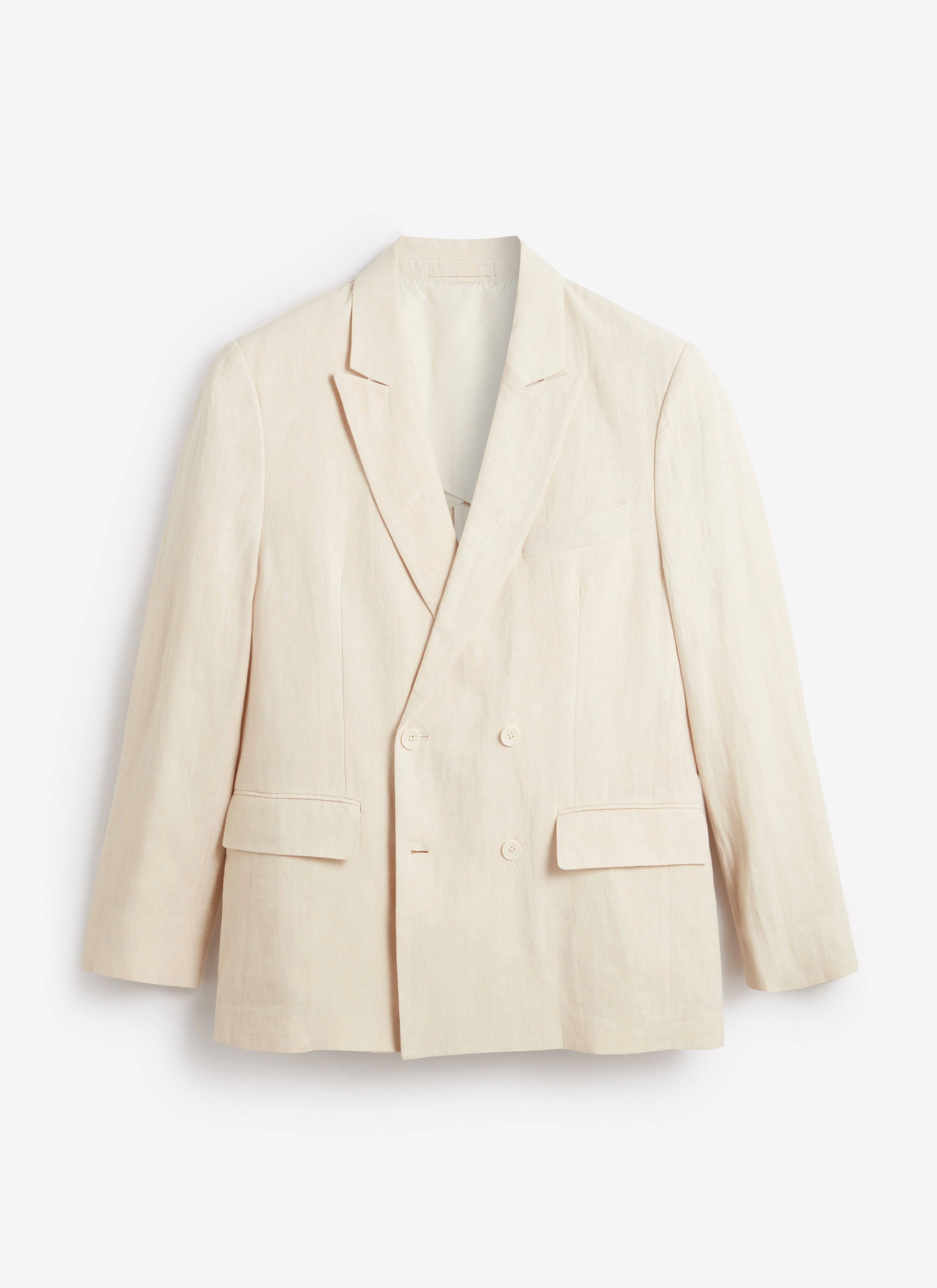 Clifton Double Breasted Blazer | Linen | Cream - Image 6
