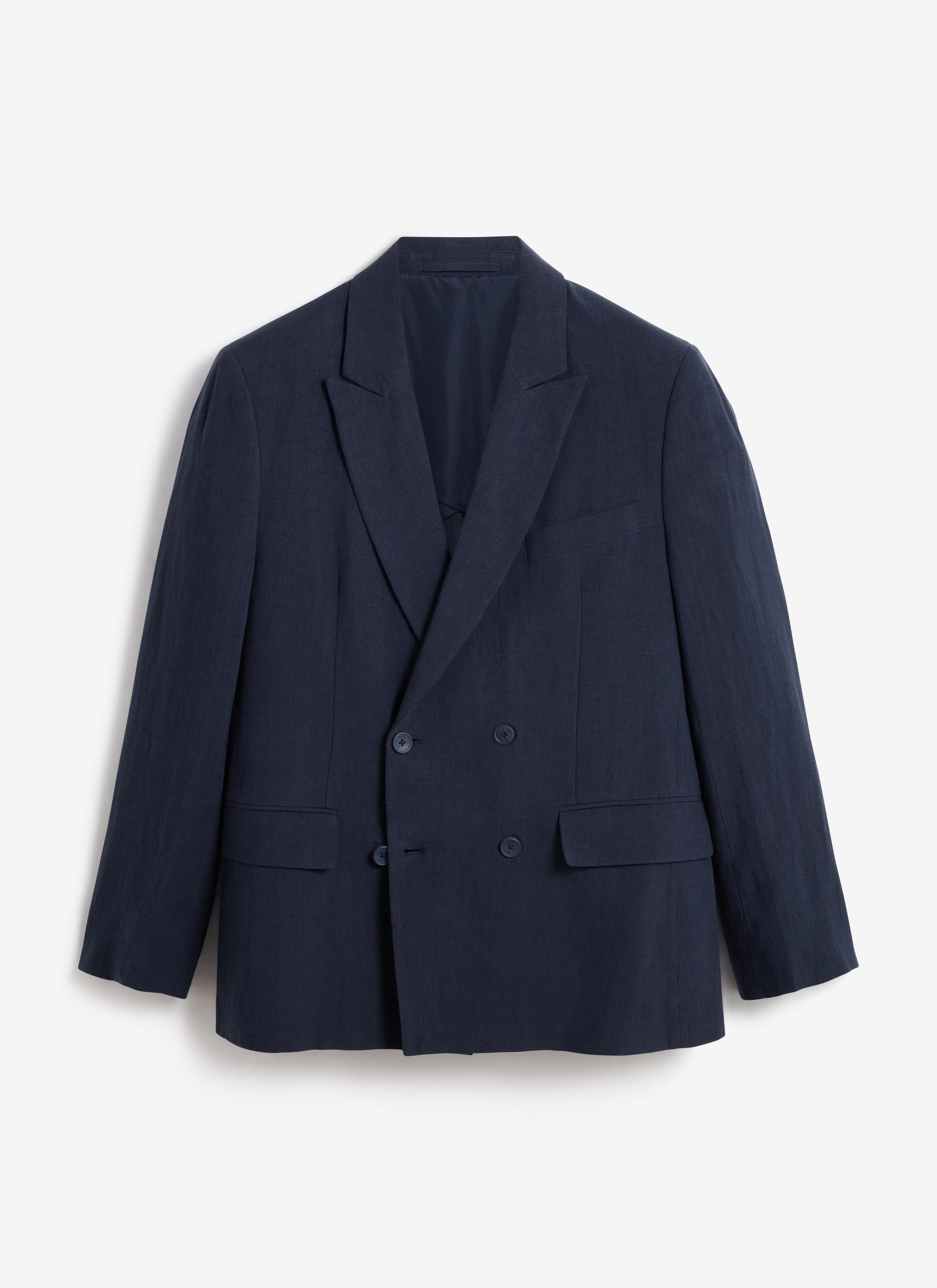 Clifton Double Breasted Blazer | Linen | Navy - Image 10