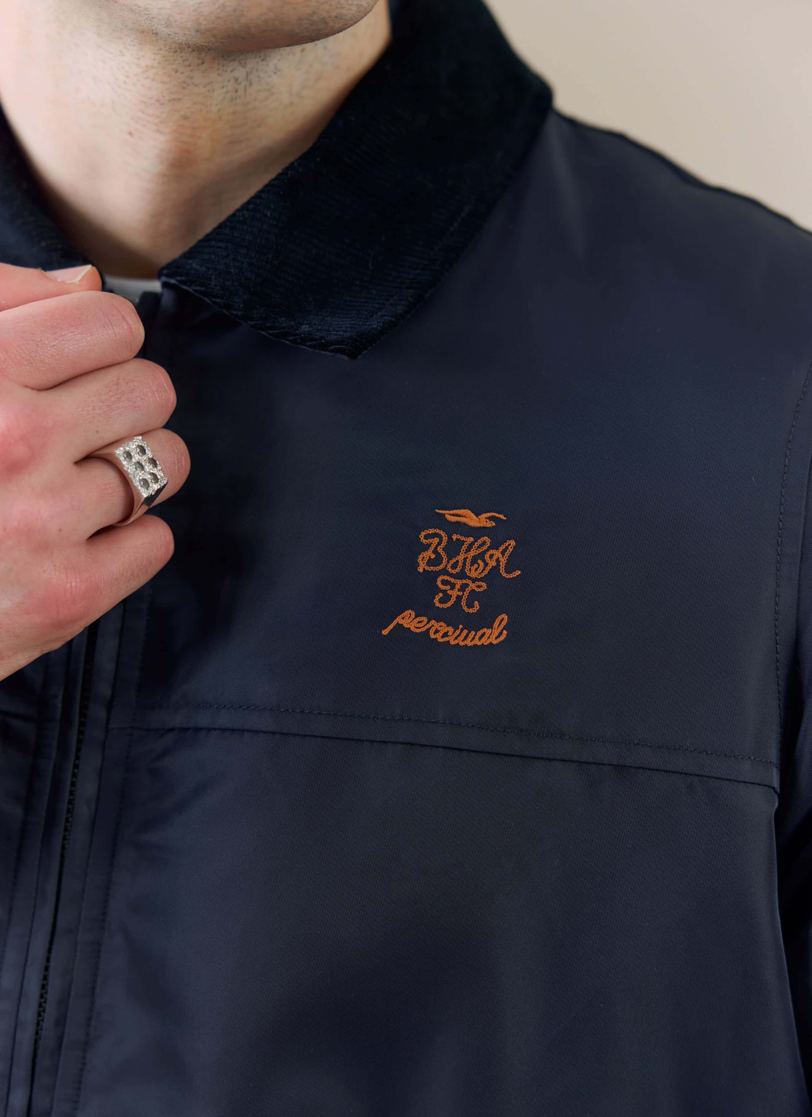 Coach Jacket | Brighton & Hove Albion F.C. x Percival | Navy - Image 2