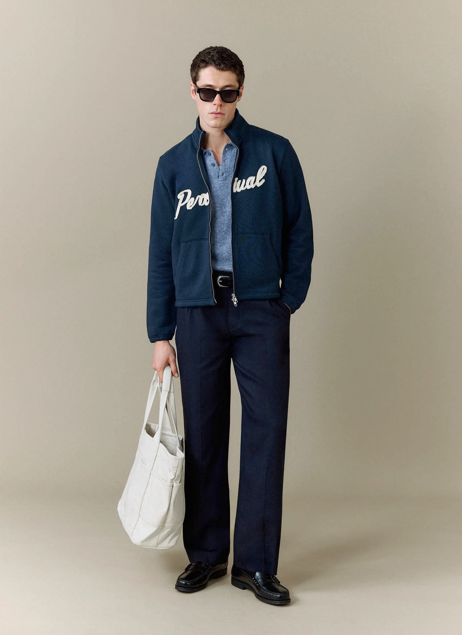 Collins Knitted Polo | Yak | Blue - Image 6