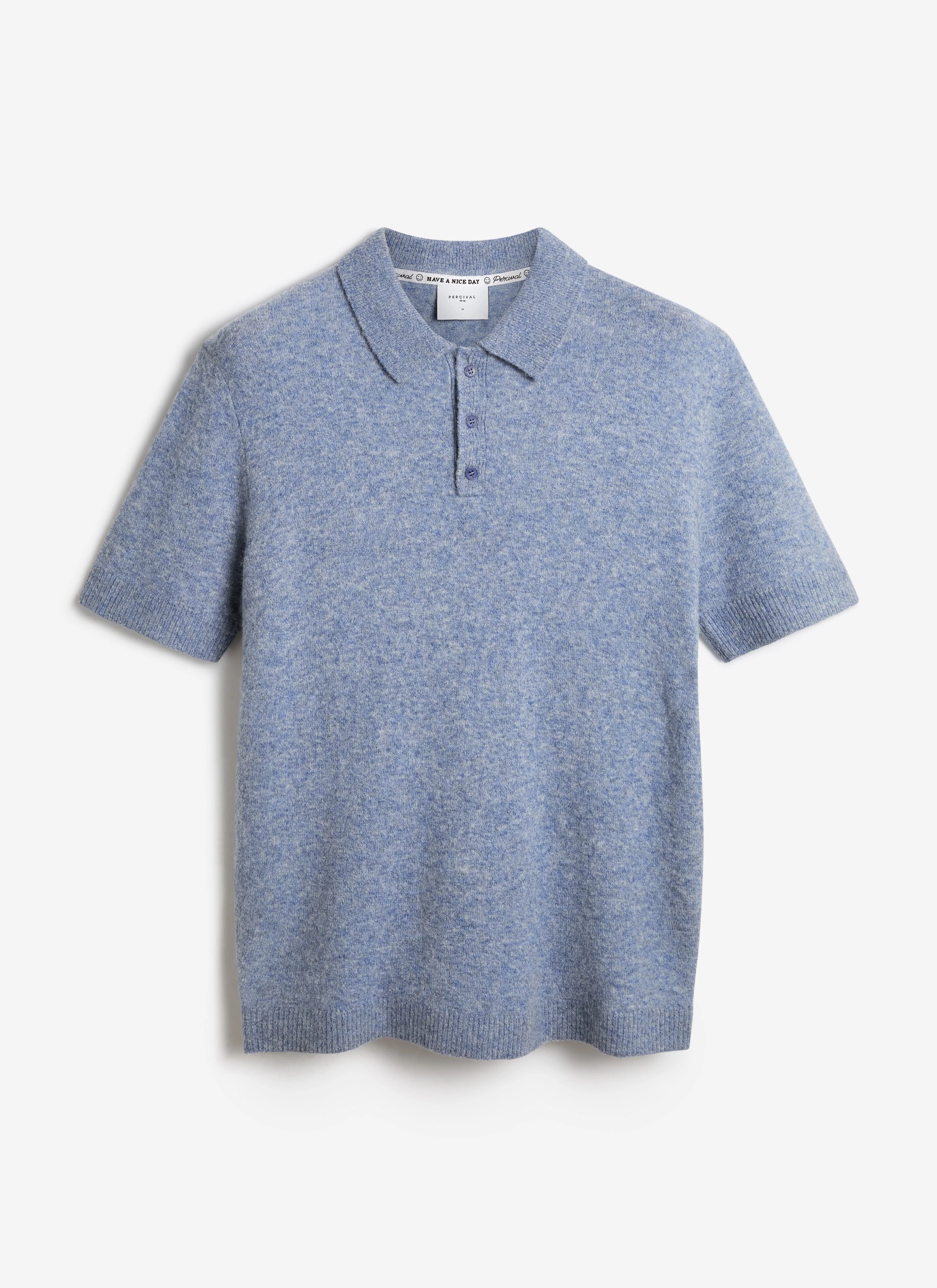 Collins Knitted Polo | Yak | Blue - Image 7