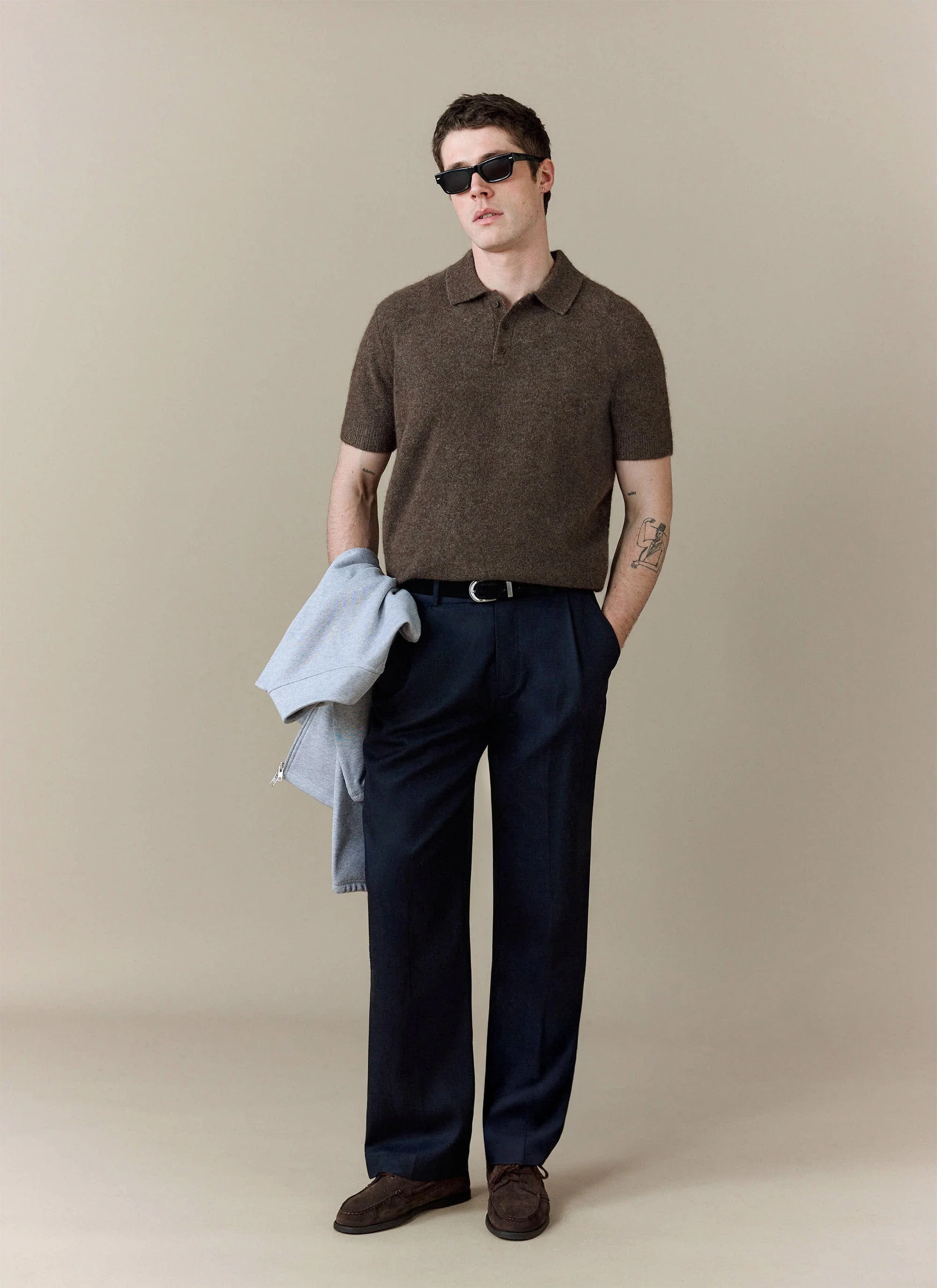 Collins Knitted Polo | Yak | Espresso - Image 7