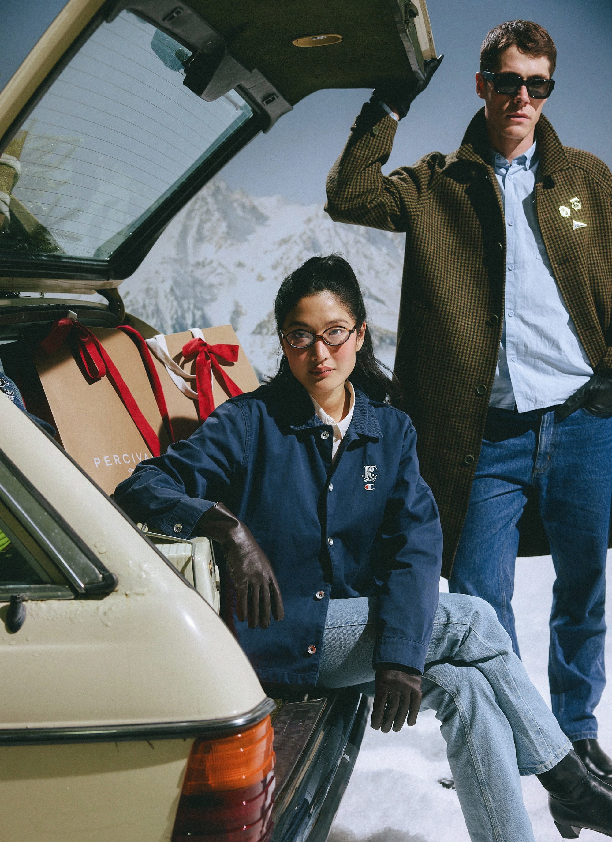 Cord Collar Jacket | Champion x Percival | Navy - Image 3