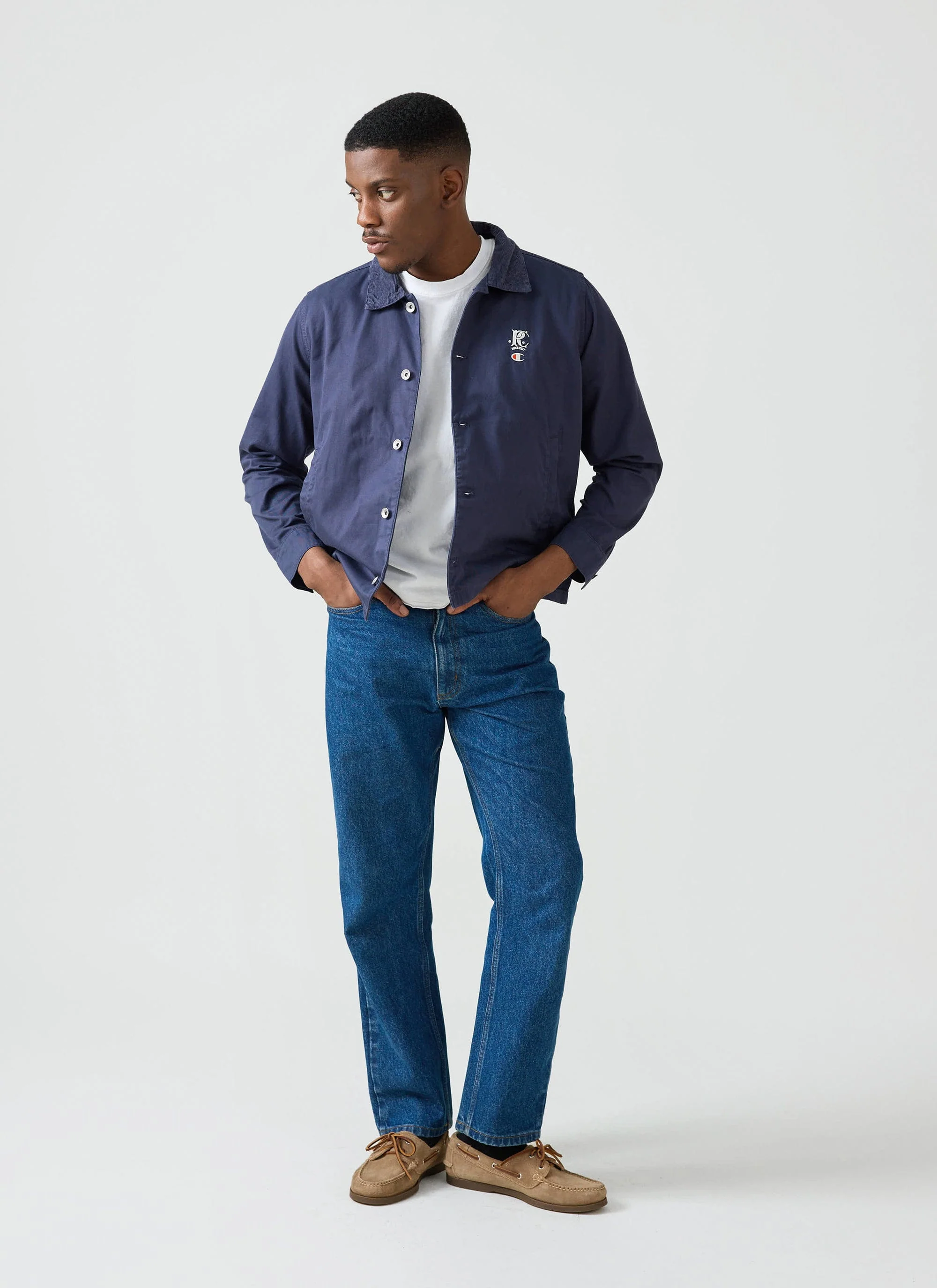 Cord Collar Jacket | Champion x Percival | Navy - Image 5