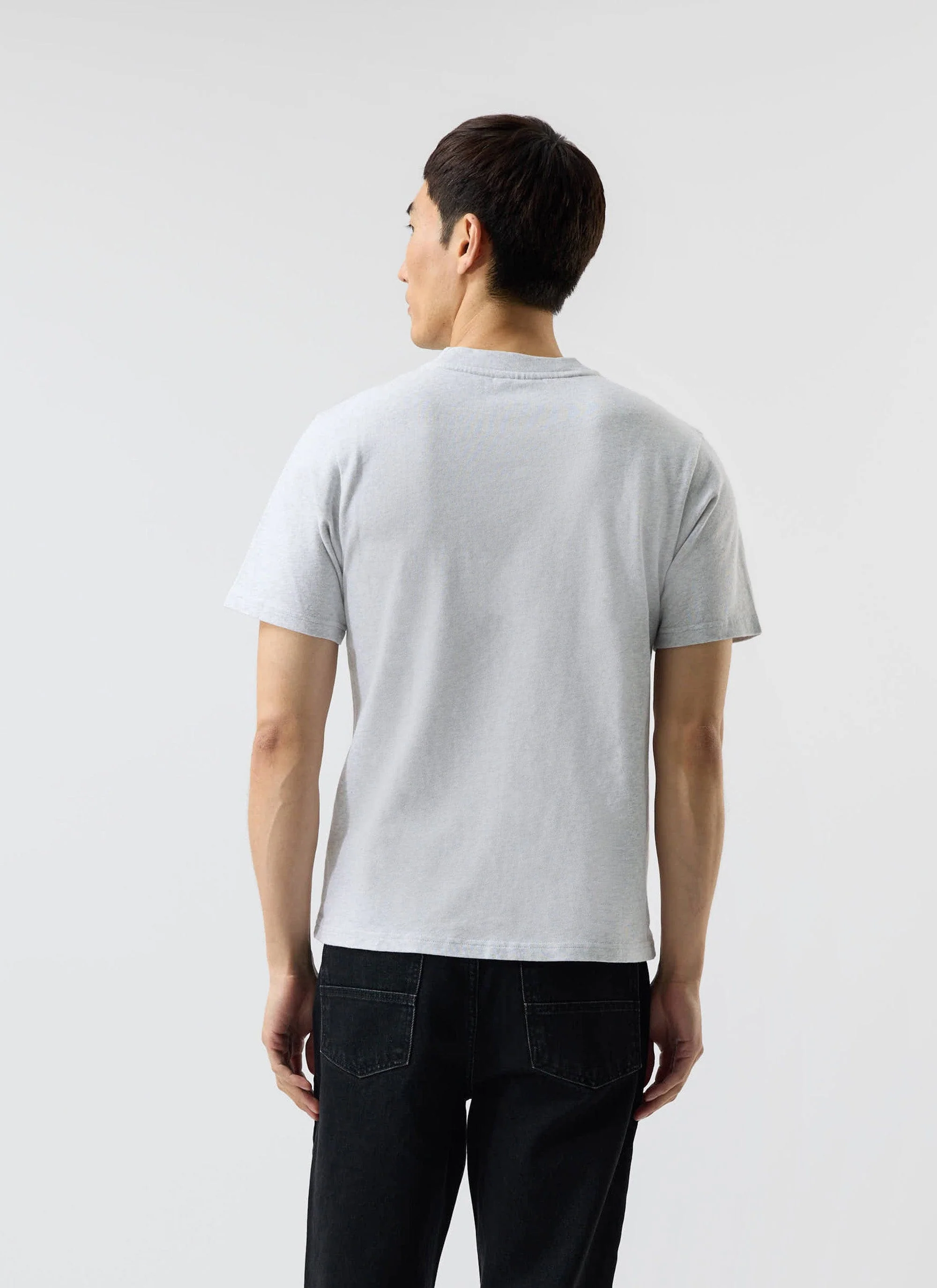 Cropped Regular Fit T Shirt | Organic Cotton | Grey - Image 3