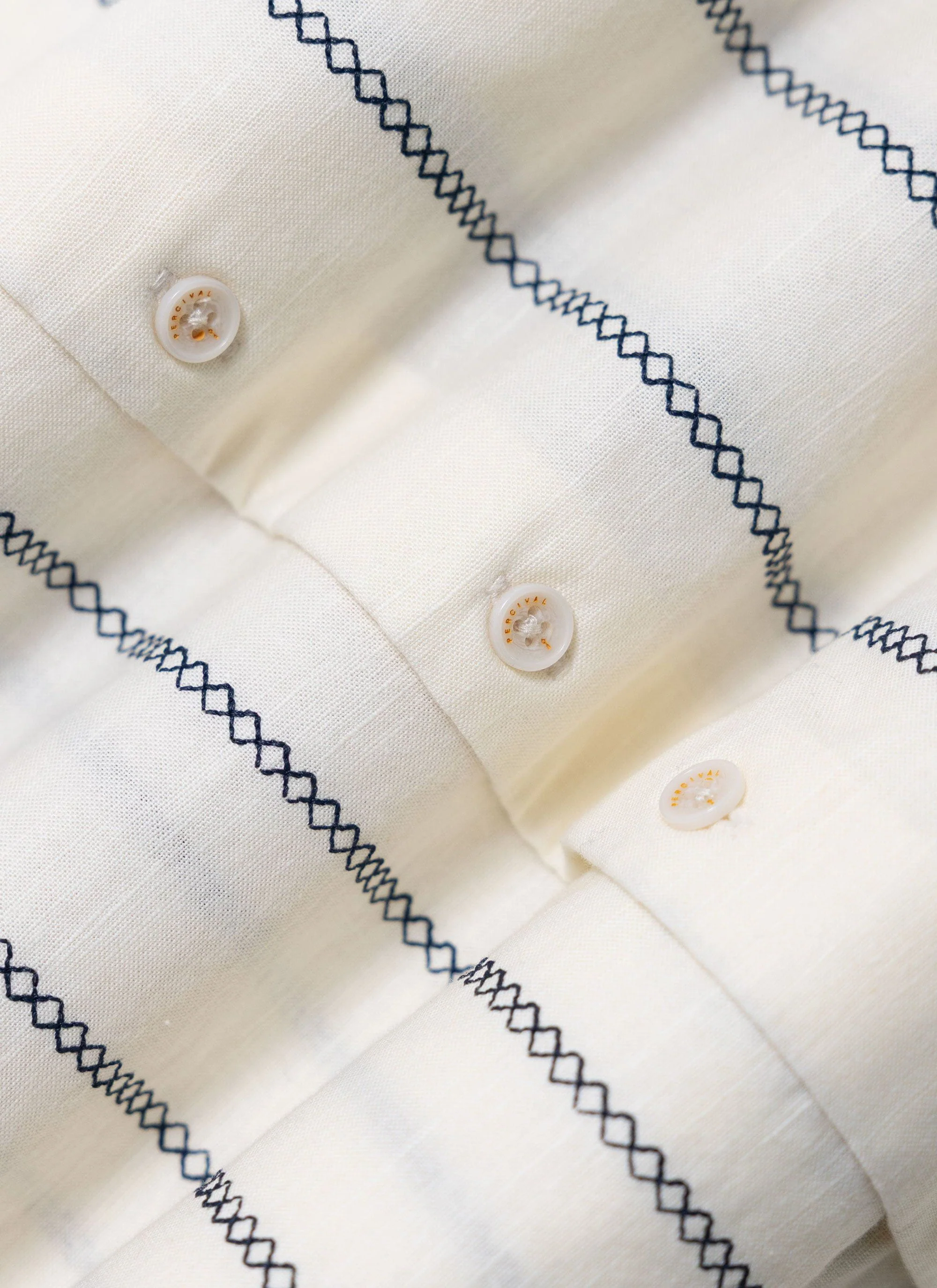 Cross Stitch Boxy Clerk Shirt | Cream - Image 9