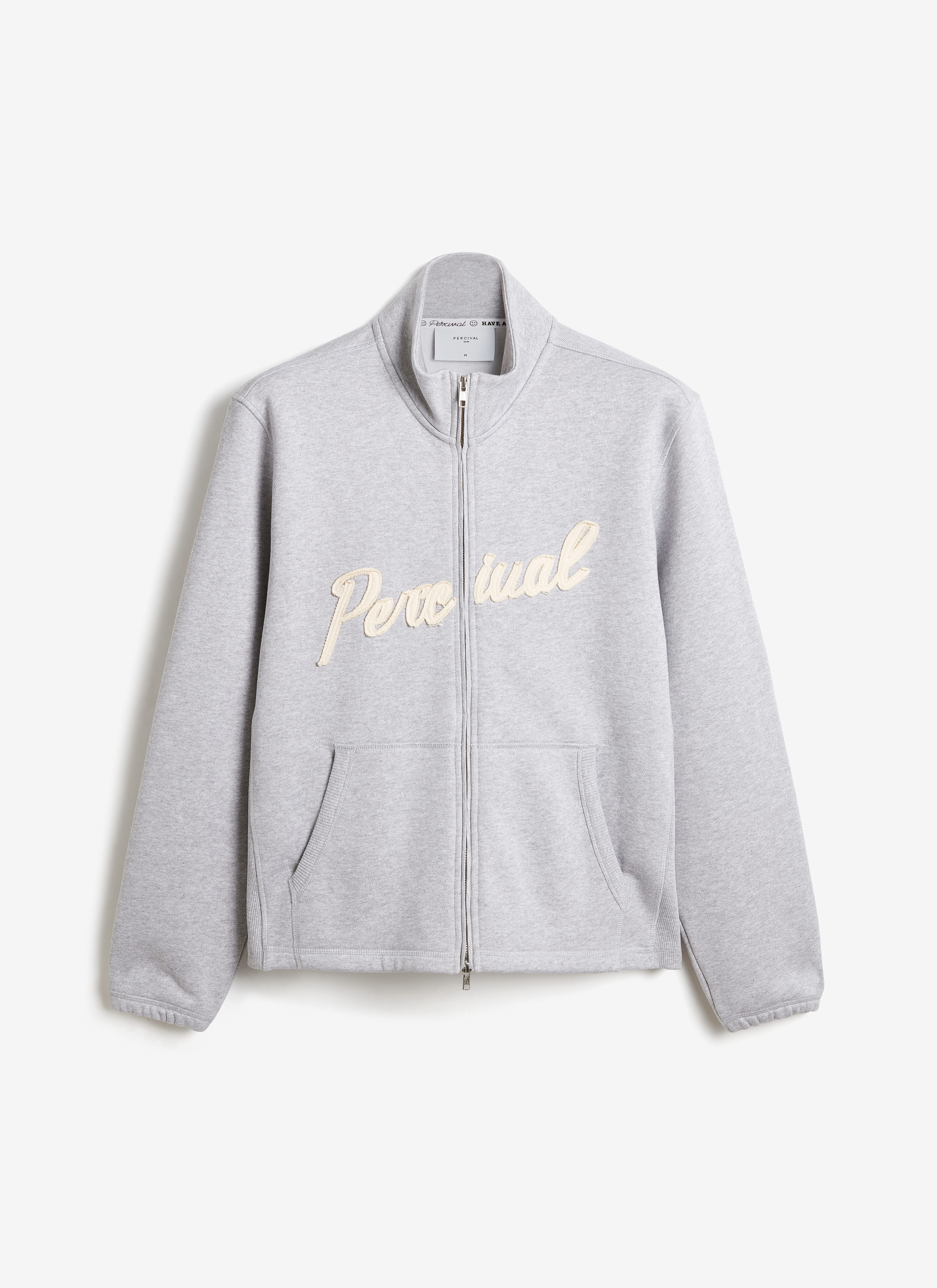 Curtis Boxy Zip Funnel Neck Sweatshirt | Cotton | Athletic Grey - Image 10