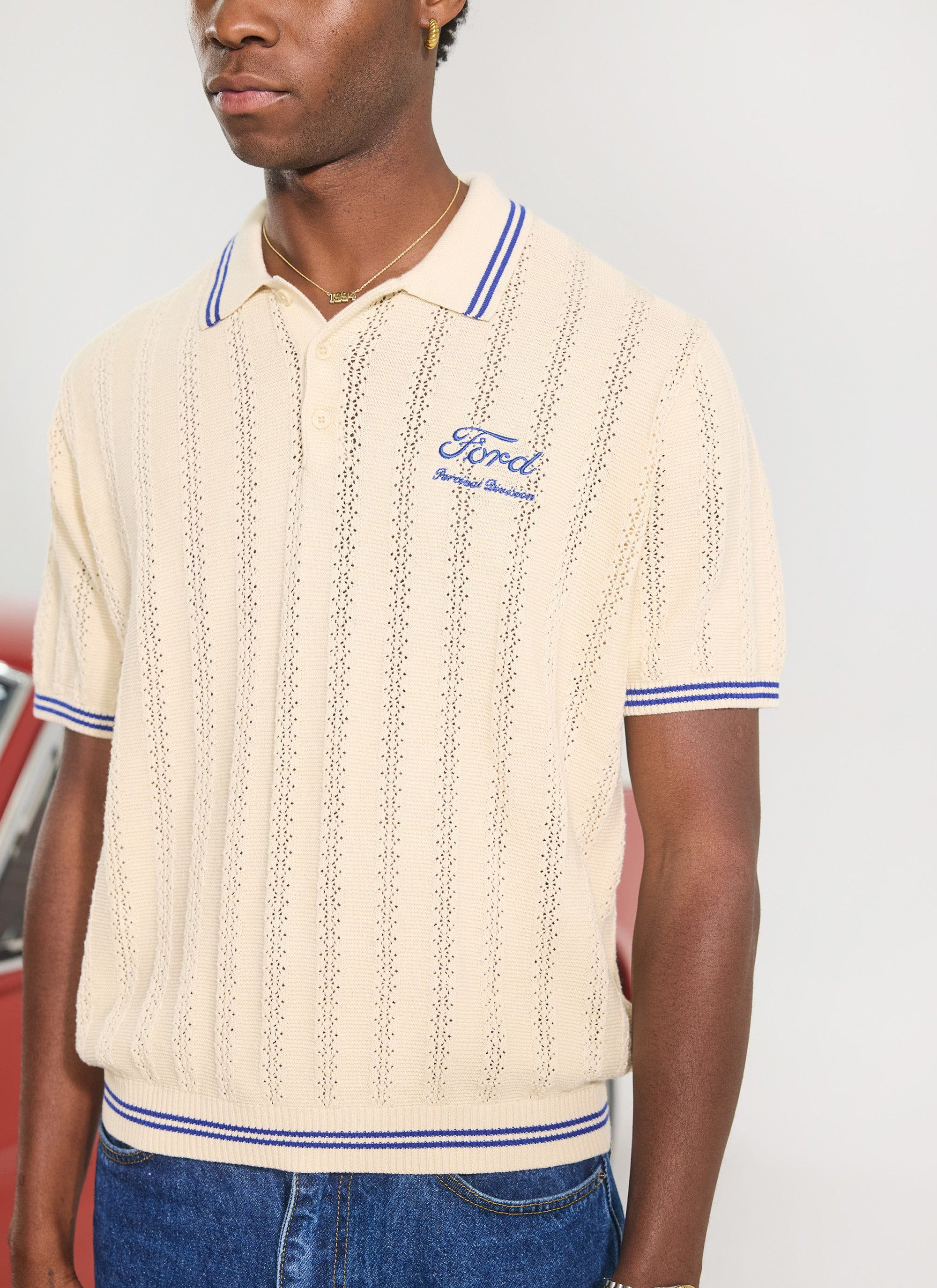 Dealership Knitted Polo | Percival x Ford | Cream - Image 4
