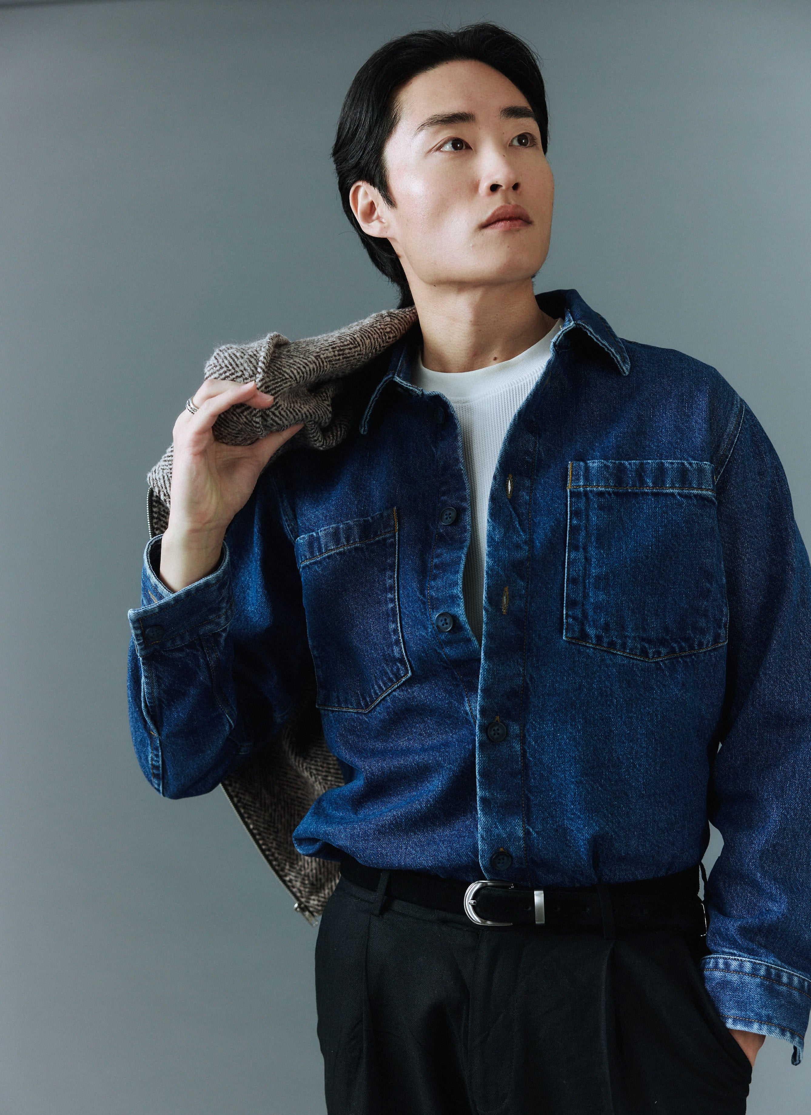 Denim Heavyweight Overshirt | Cotton | Mid Wash Blue
