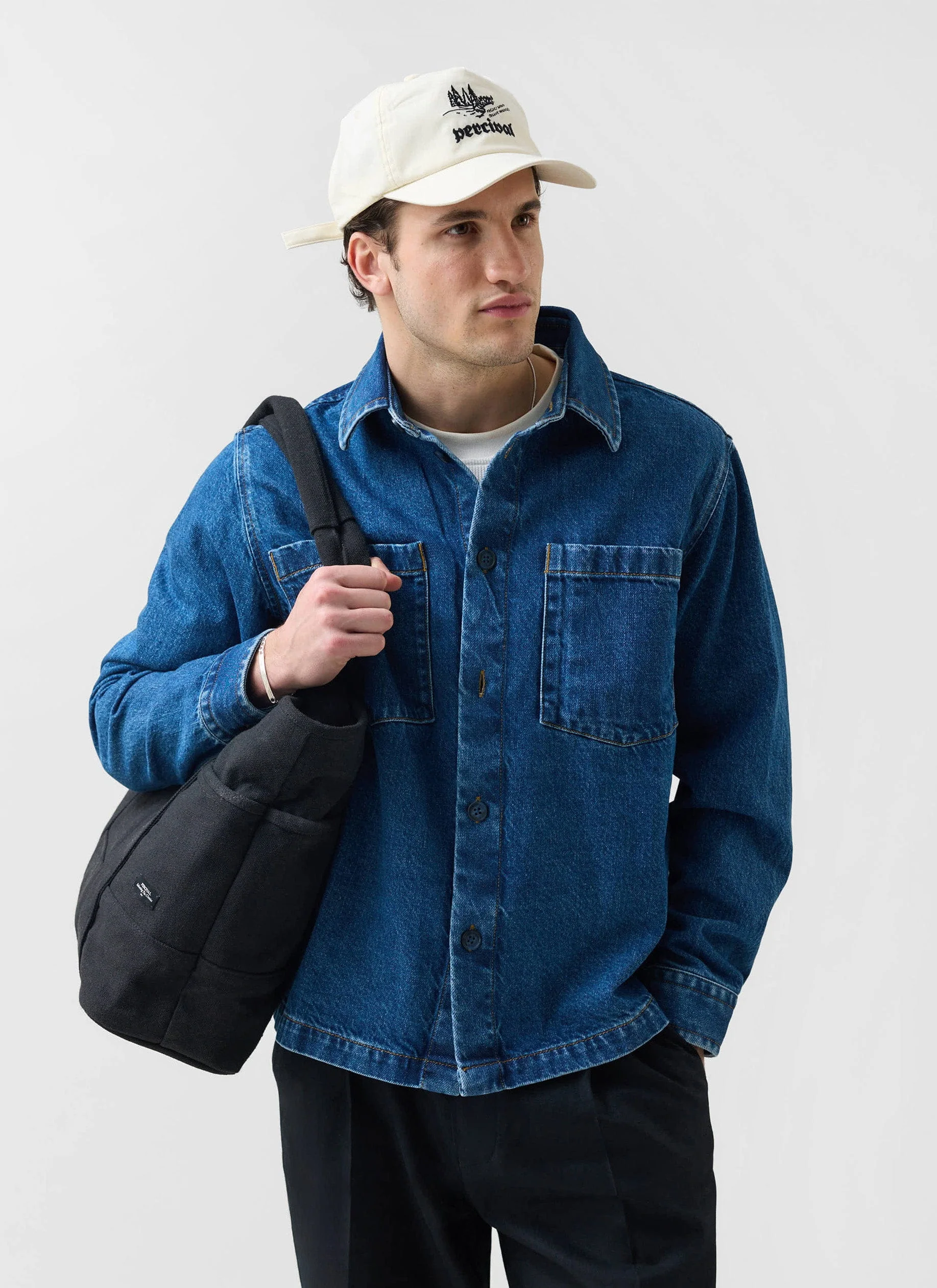 Denim Heavyweight Overshirt | Cotton | Mid Wash Blue - Image 2