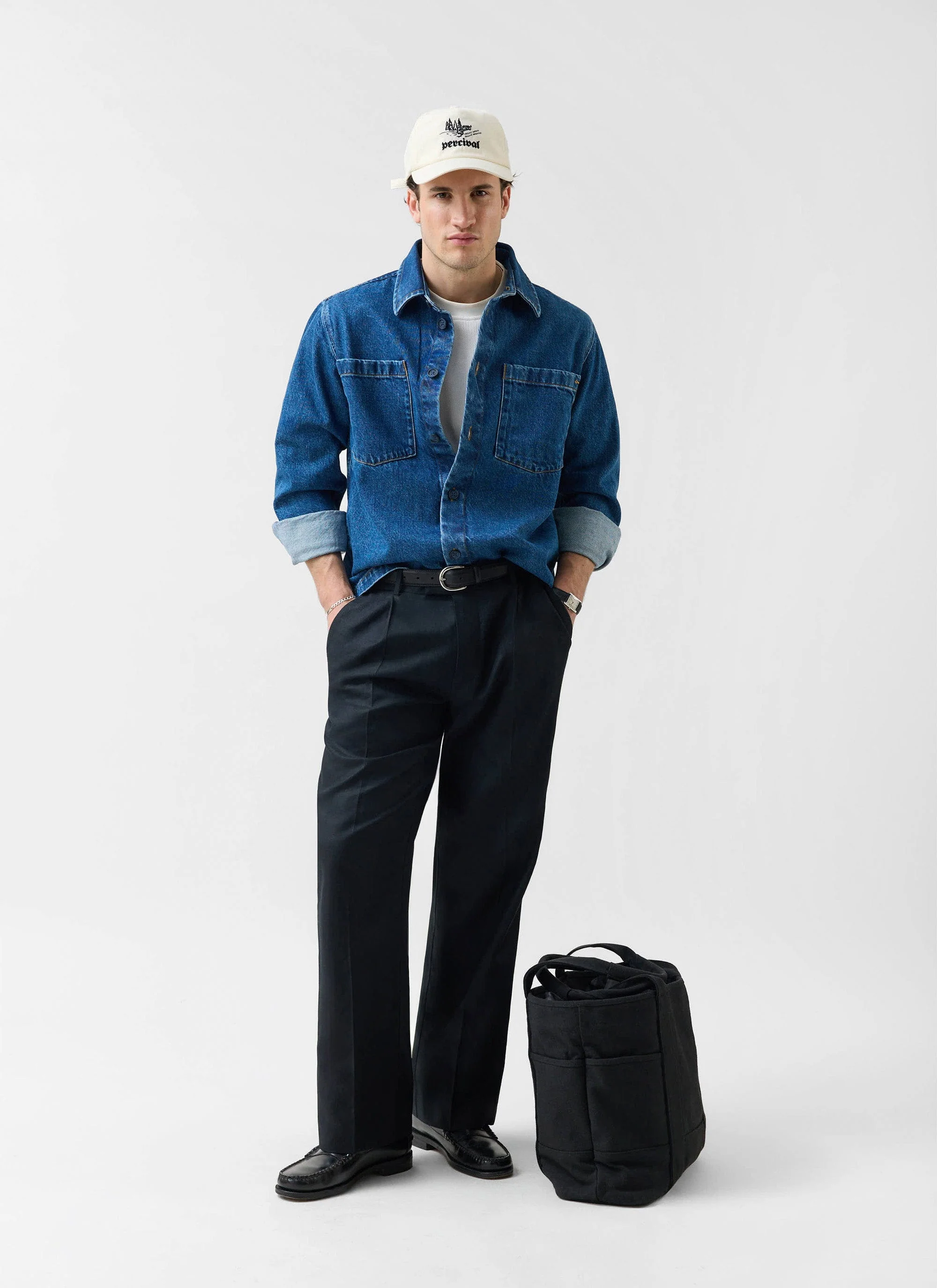 Denim Heavyweight Overshirt | Cotton | Mid Wash Blue - Image 4