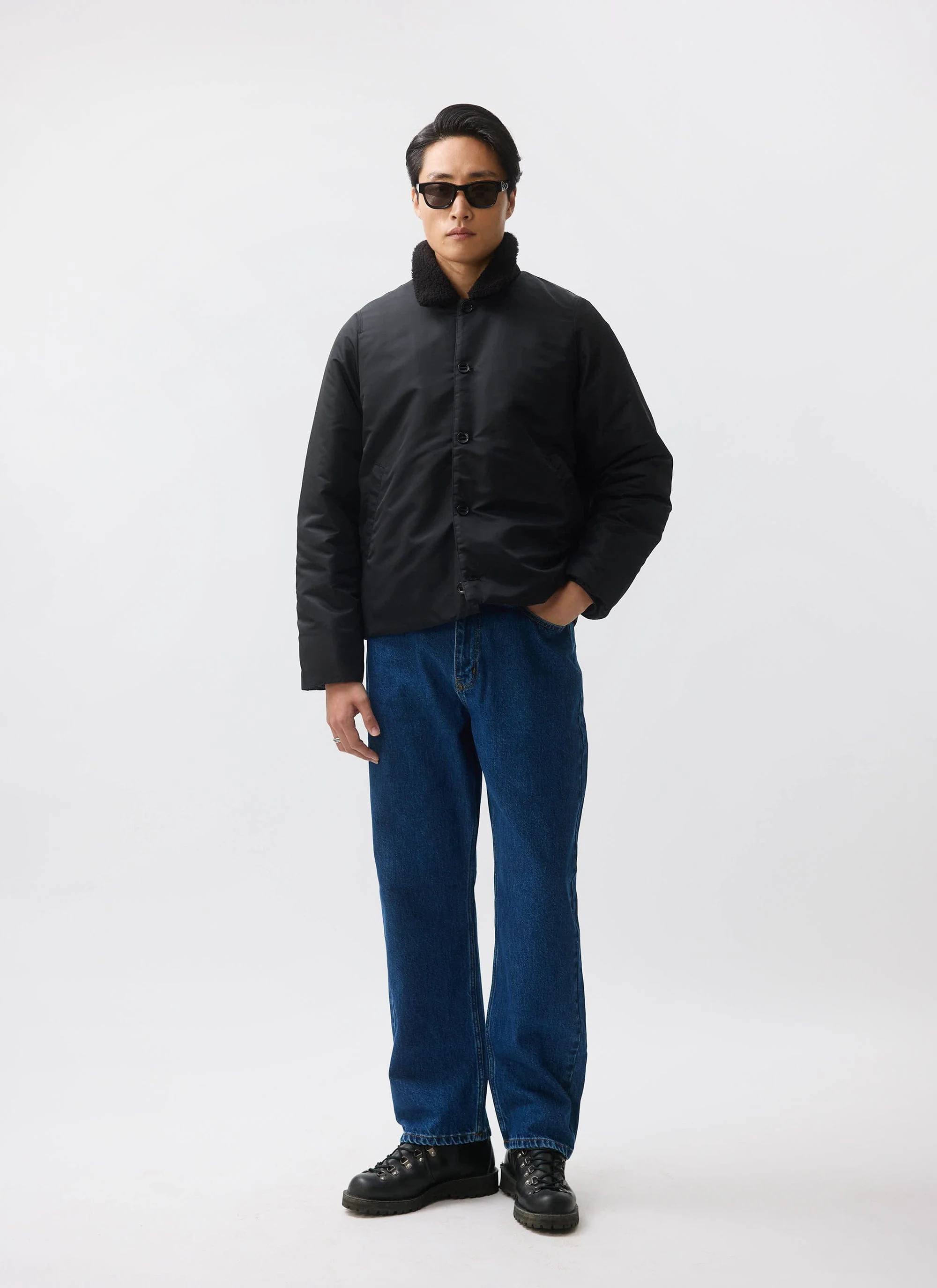 Doppio Bomber Jacket | Nylon | Black - Image 6