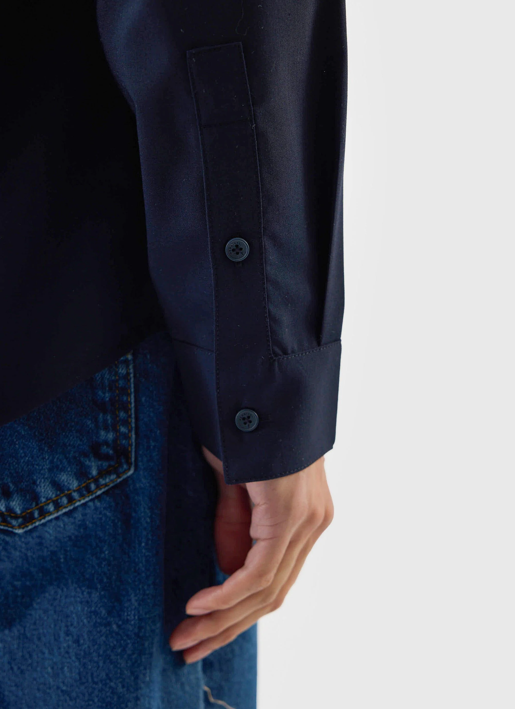Men's Pleated Shirt | Percival x Warren | Navy Blue - Image 5