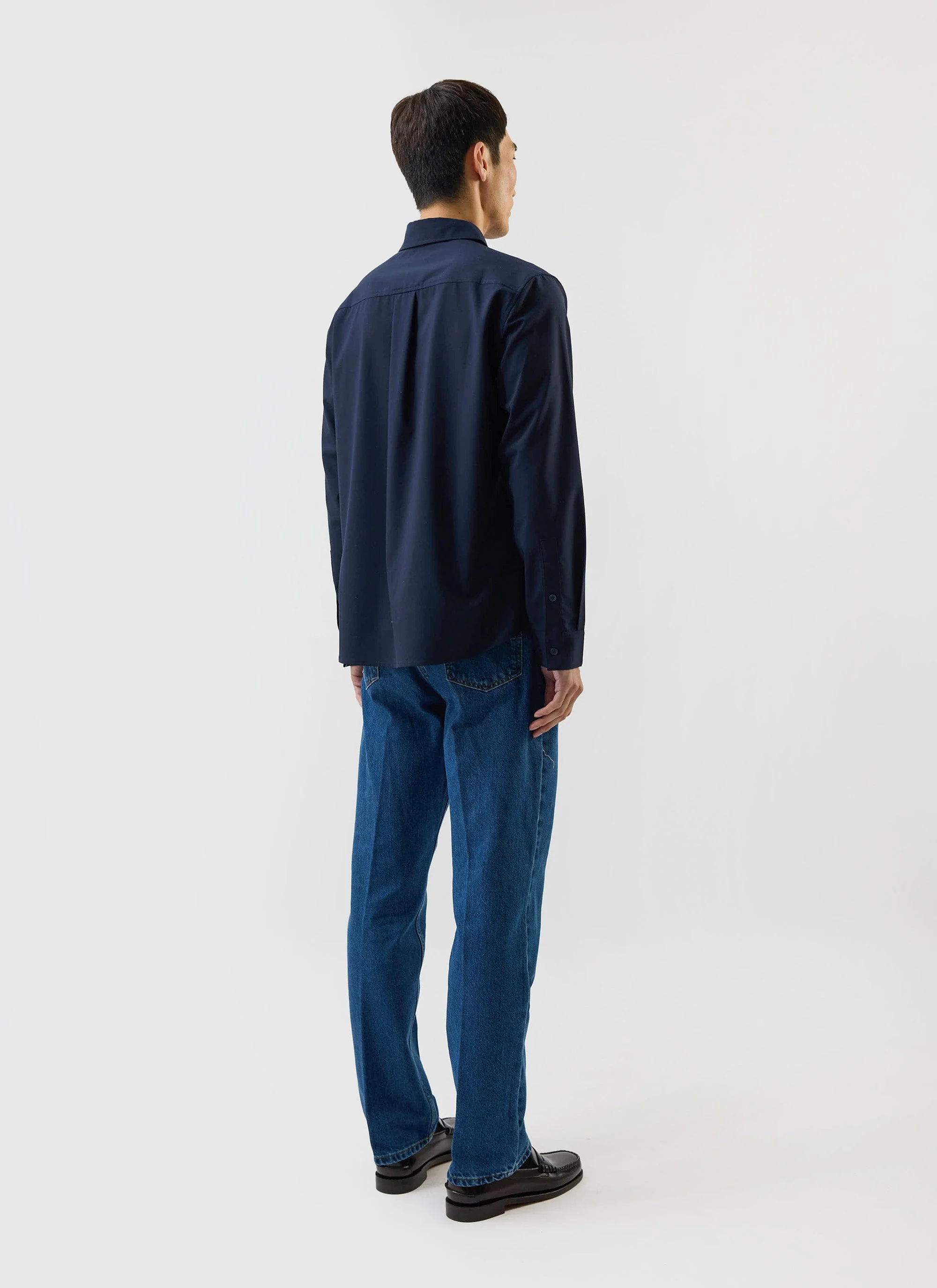 Men's Pleated Shirt | Percival x Warren | Navy Blue - Image 6