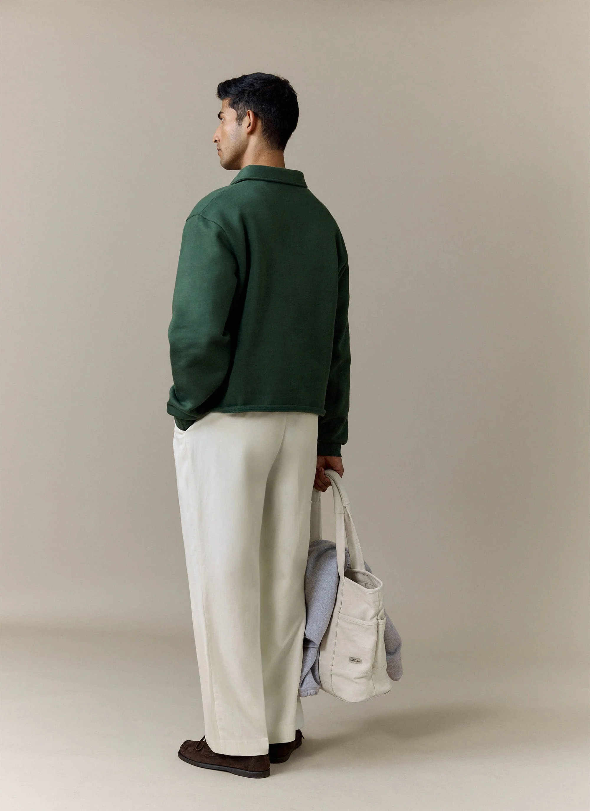 Dudley Boxy Sweatshirt | Cotton | Forest - Image 6